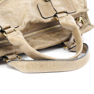 Chloe Beige Leather Bay Tote Bag