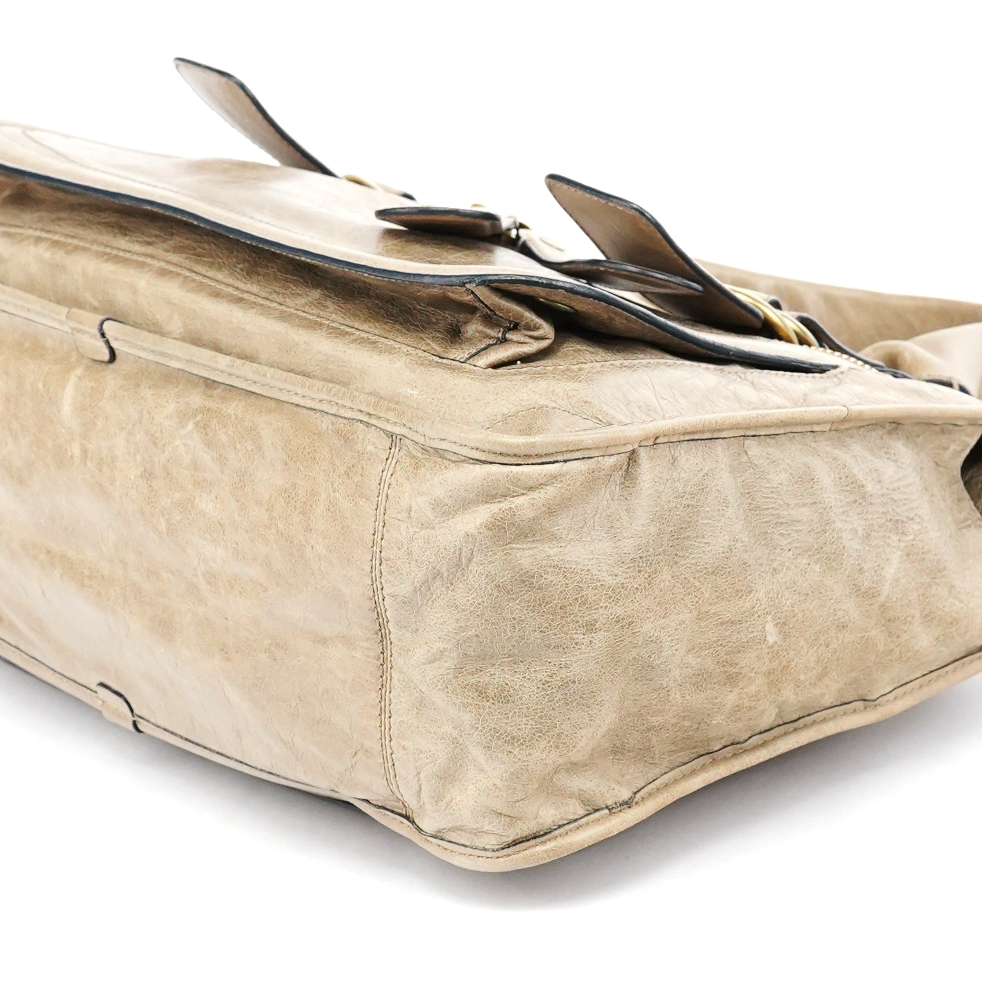 Chloe Beige Leather Bay Tote Bag