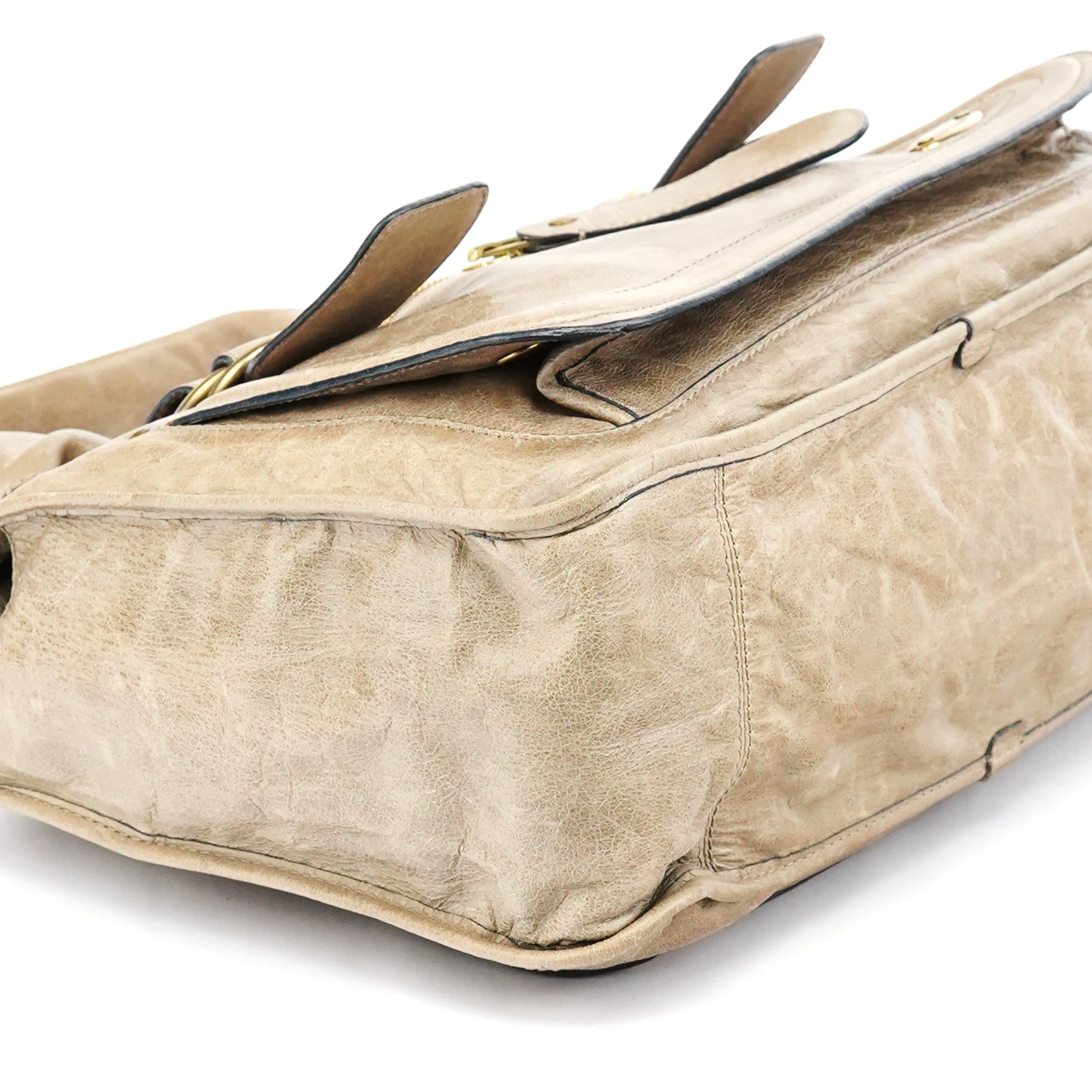 Chloe Beige Leather Bay Tote Bag
