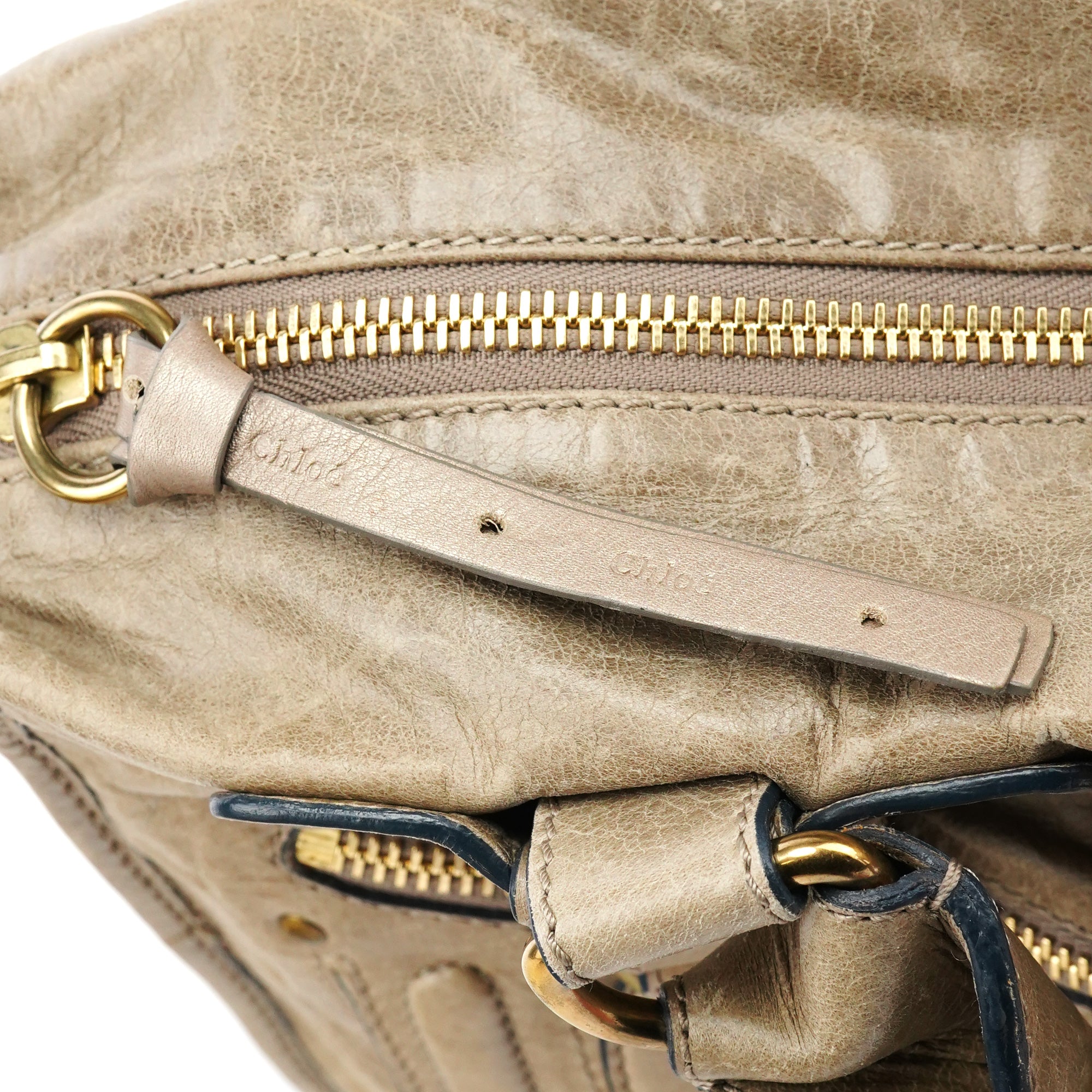 Chloe Beige Leather Bay Tote Bag