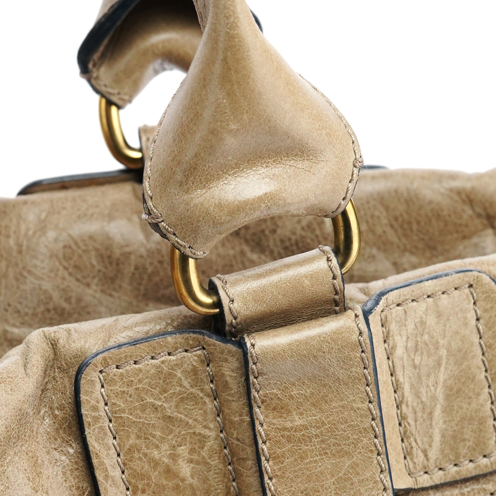 Chloe Beige Leather Bay Tote Bag