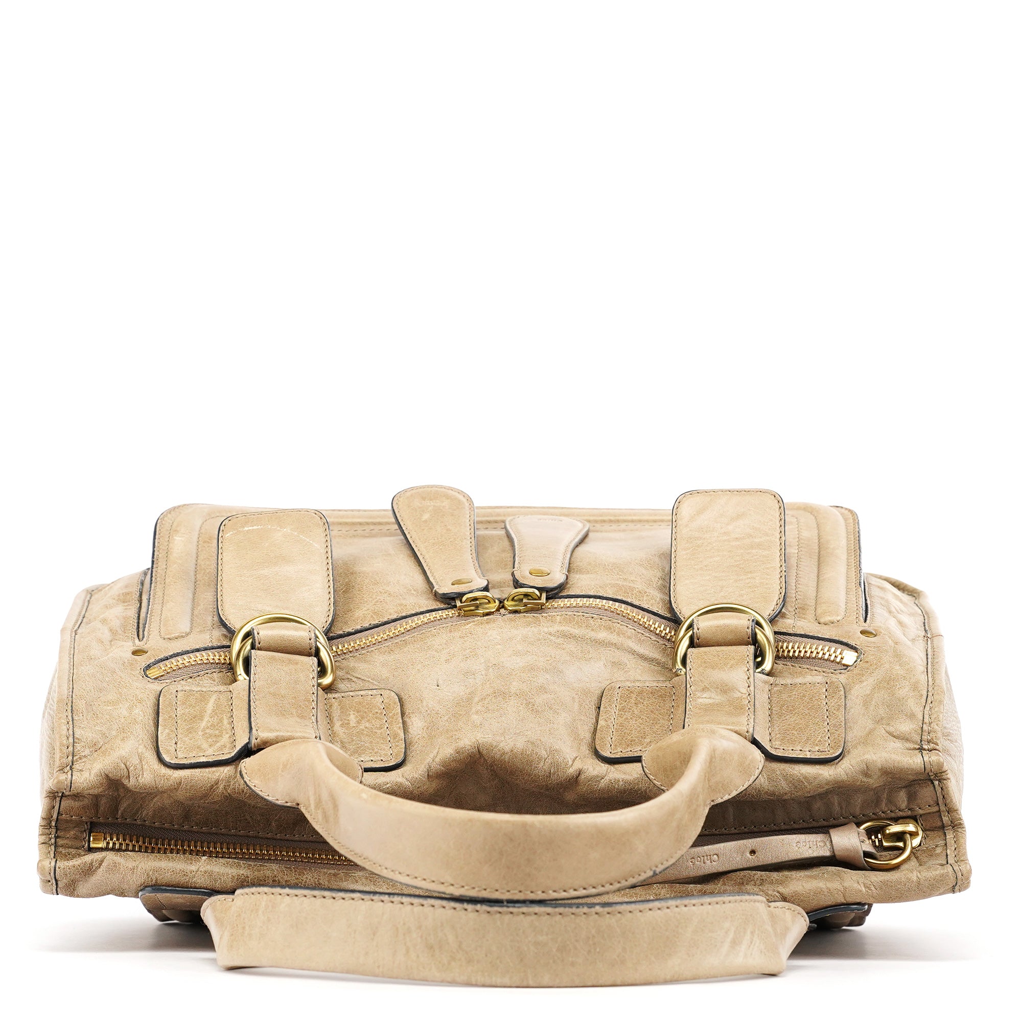 Chloe Beige Leather Bay Tote Bag