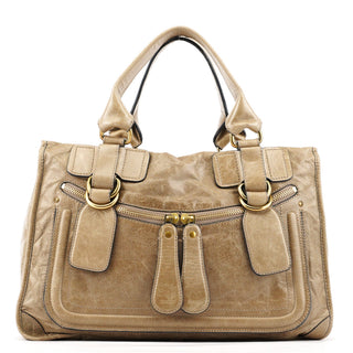Chloe Beige Leather Bay Tote Bag
