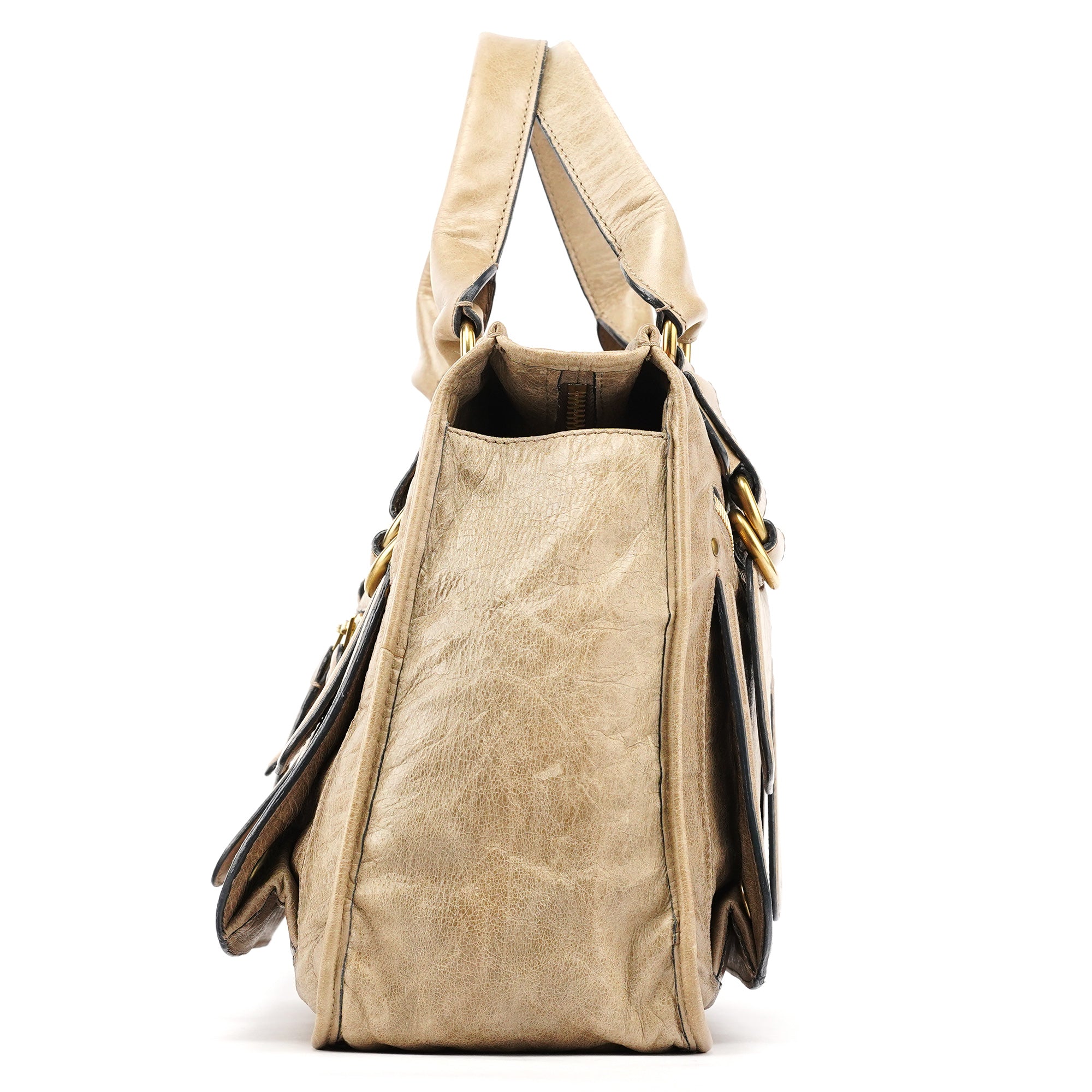 Chloe Beige Leather Bay Tote Bag