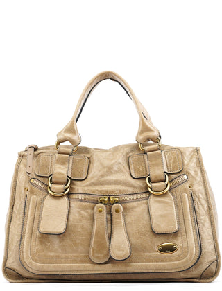 Chloe Beige Leather Bay Tote Bag
