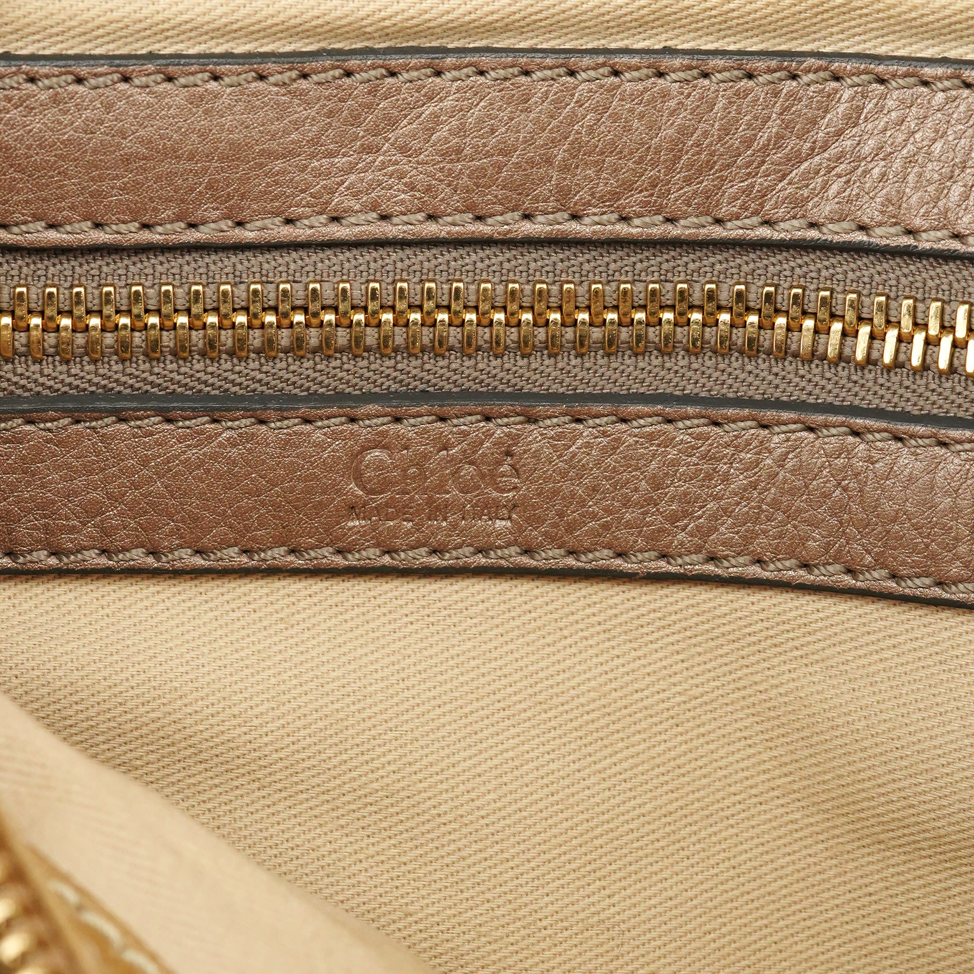 Chloé Sac cabas Bay en cuir beige