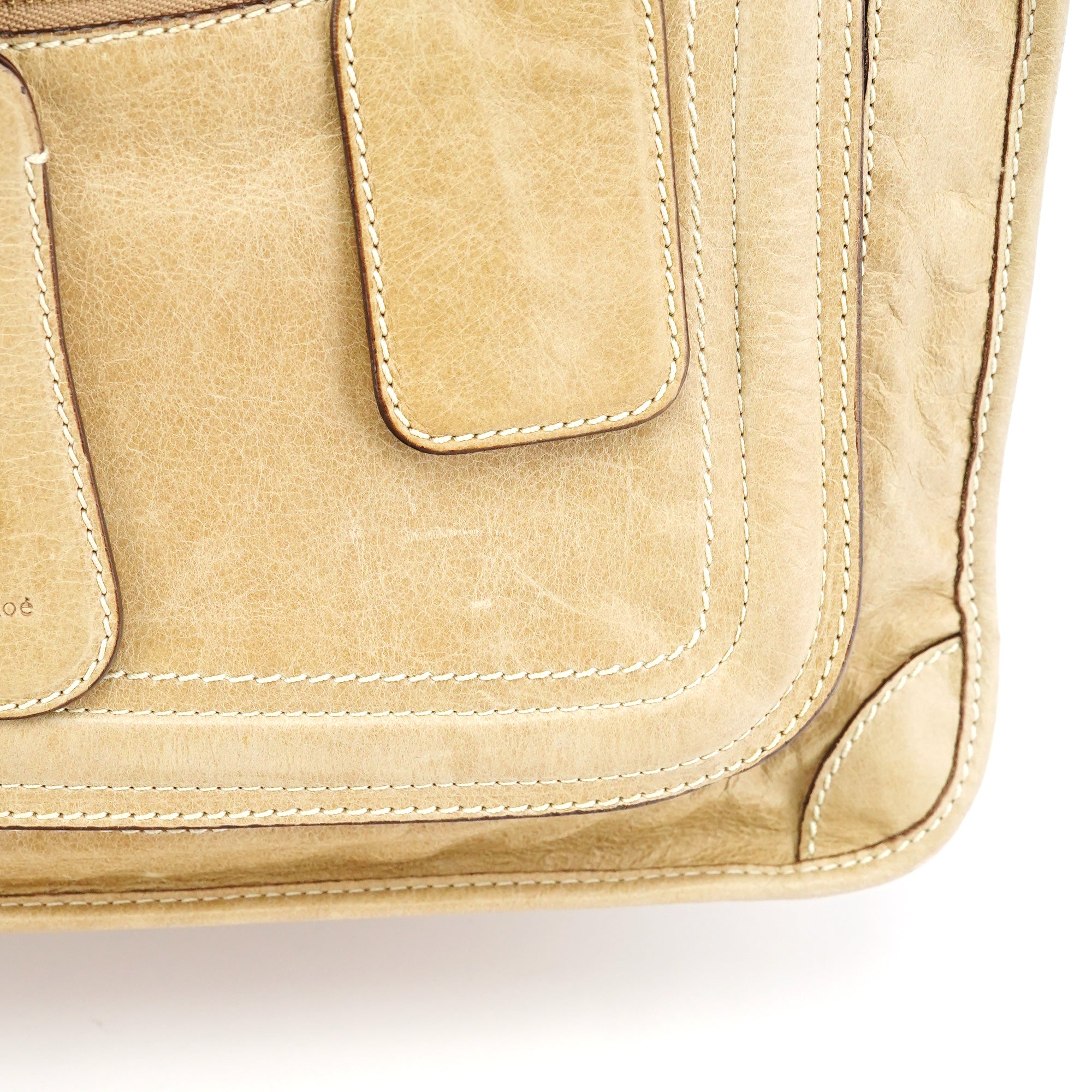 Chloé Sac cabas Bay en cuir beige