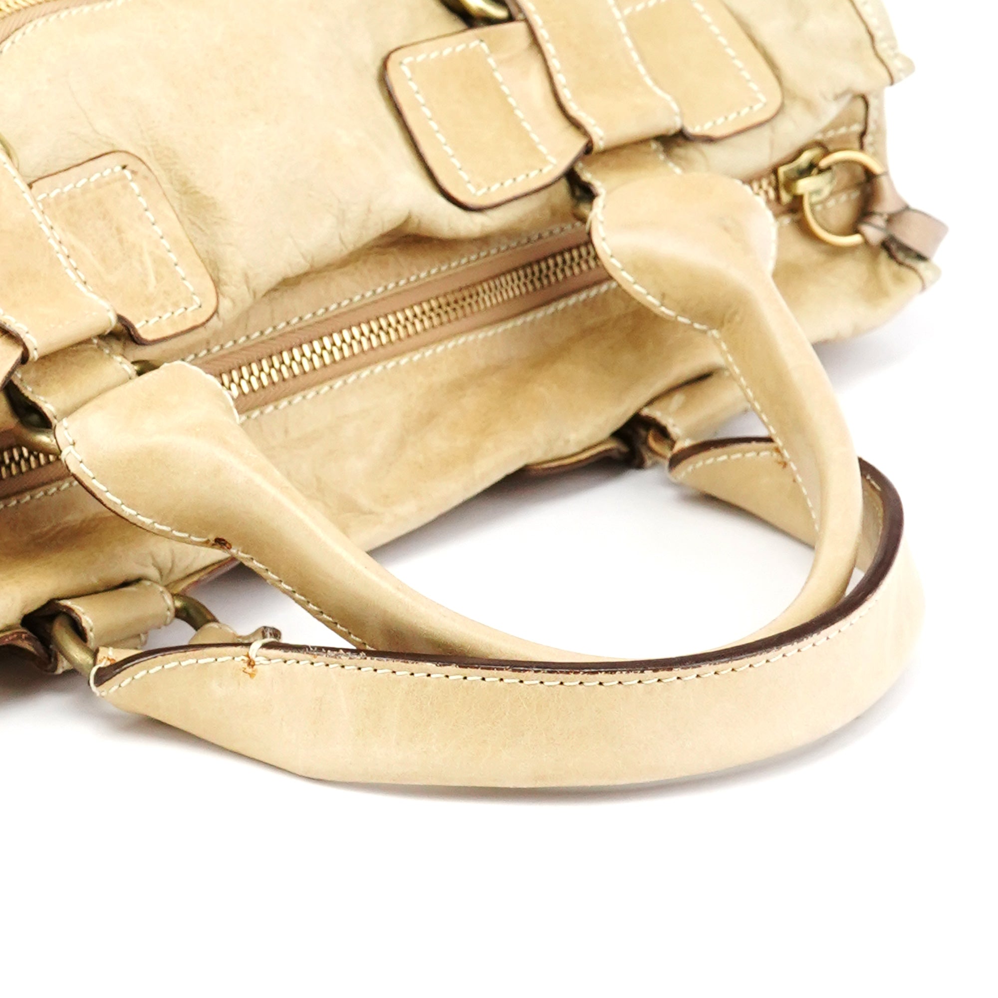 Chloé Sac cabas Bay en cuir beige