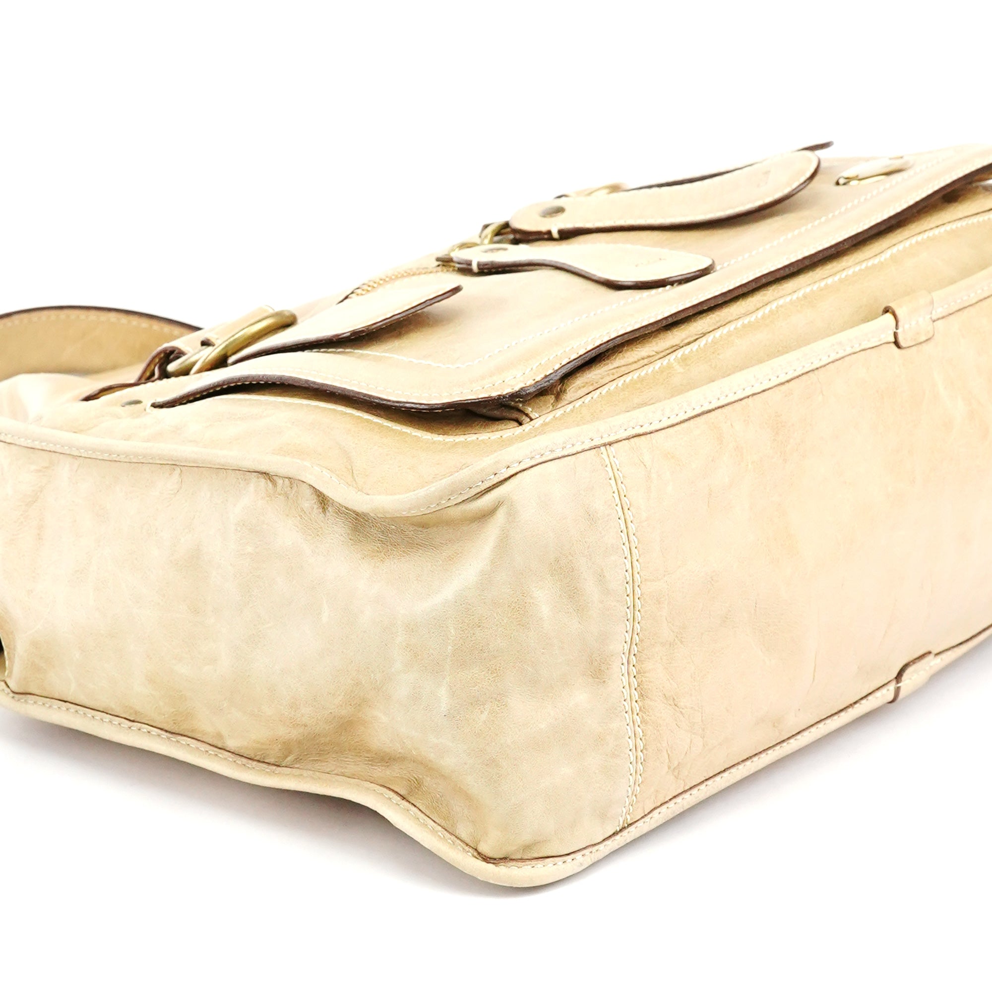Chloé Sac cabas Bay en cuir beige