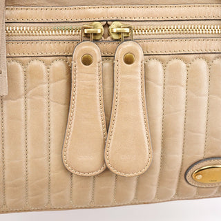 Chloé Beige Leather Bay Tote Bag