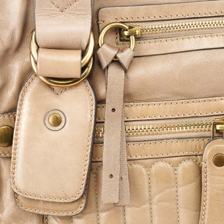 Chloé Beige Leather Bay Tote Bag