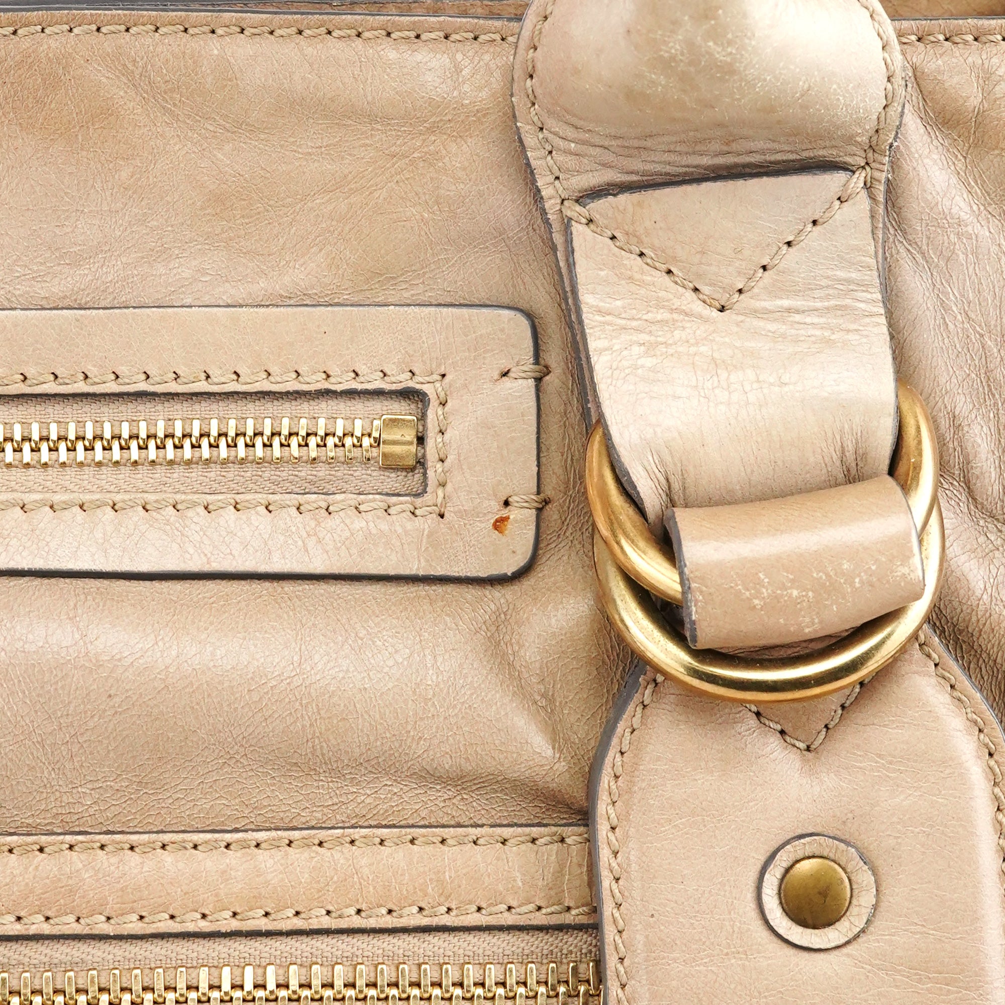Chloé Bay Tote Bag aus Leder in Beige