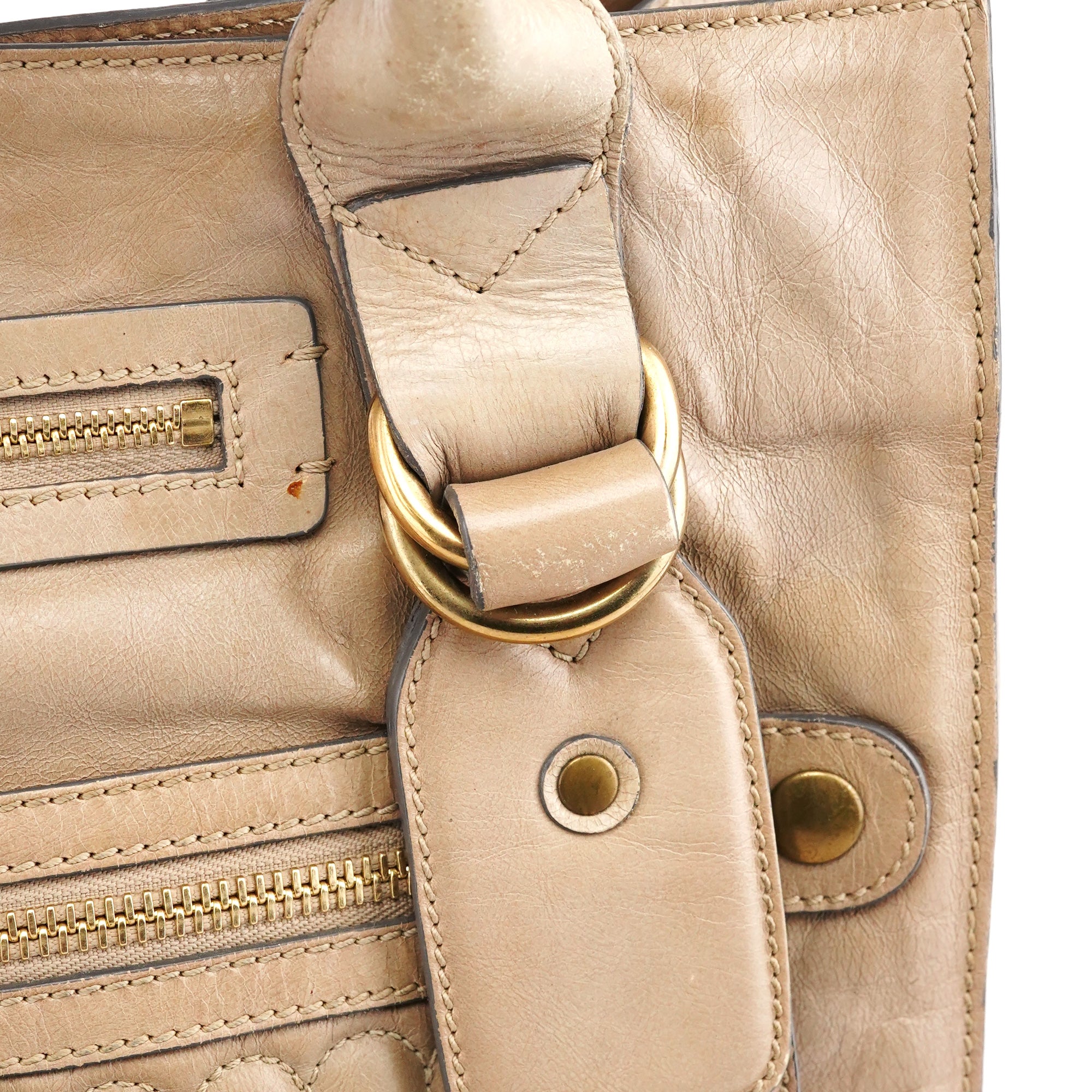 Chloé Bay Tote Bag aus Leder in Beige