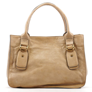Chloé Beige Leather Bay Tote Bag