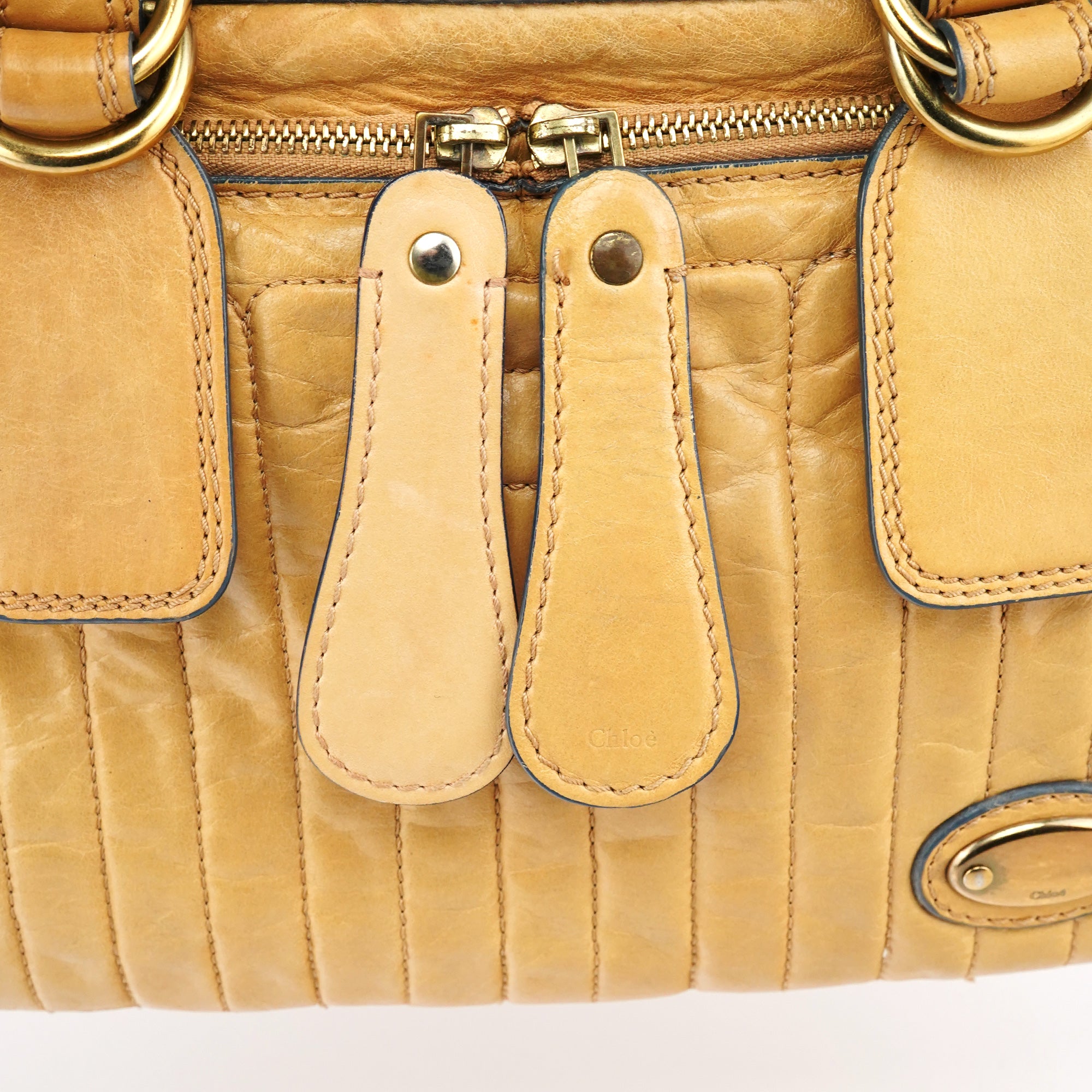 Chloé Sac cabas Bay en cuir beige
