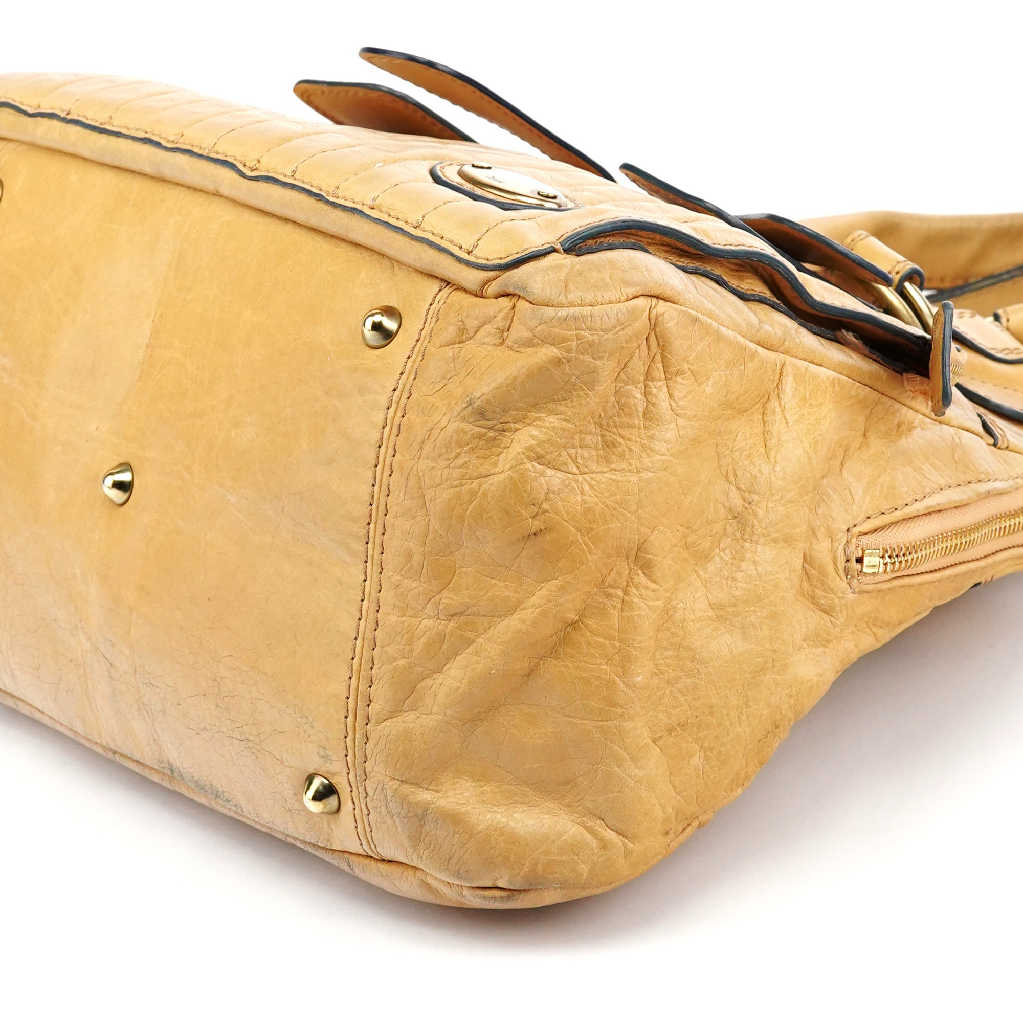 Chloé Sac cabas Bay en cuir beige