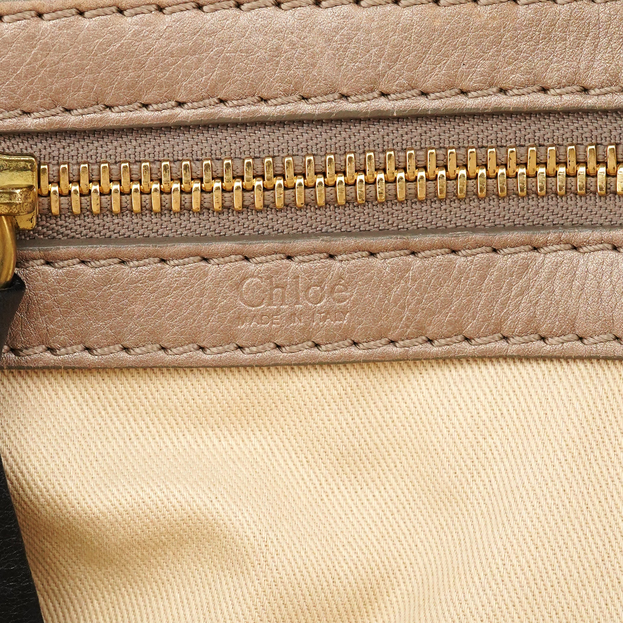 Chloé Sac cabas Bay en cuir beige