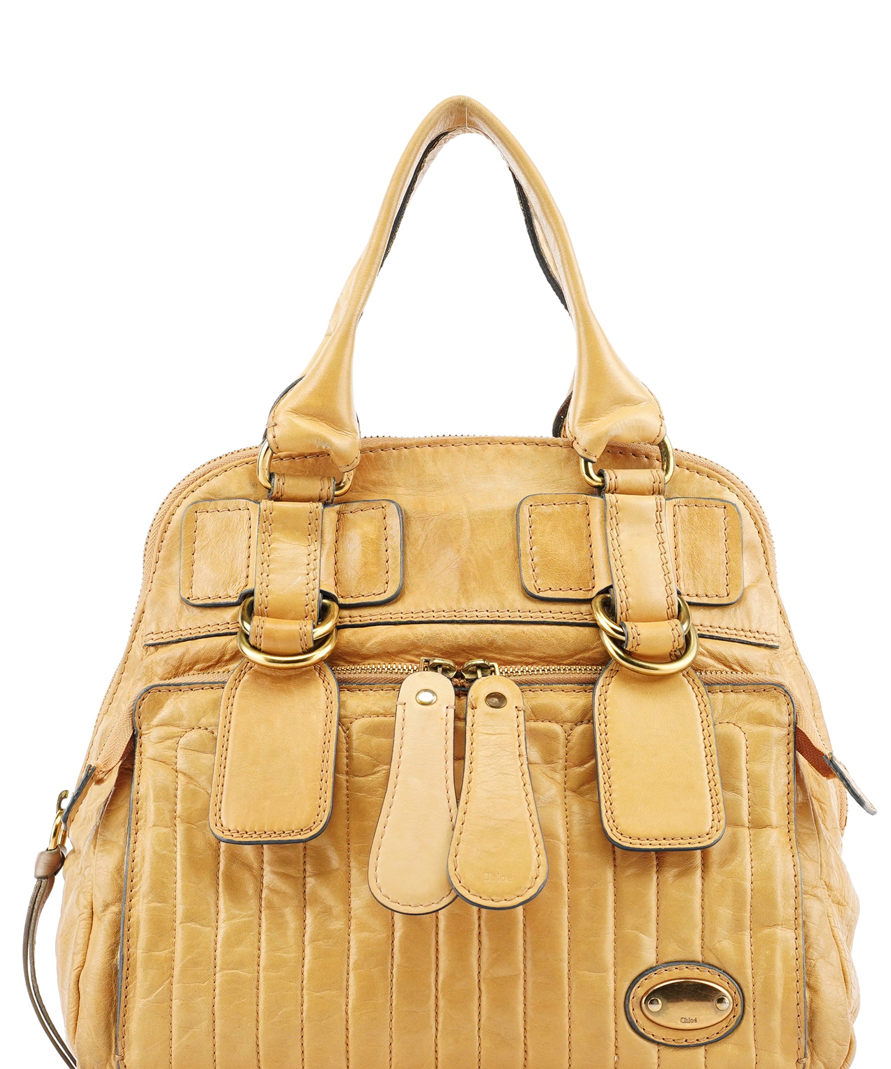Chloé Beige Leather Bay Tote Bag