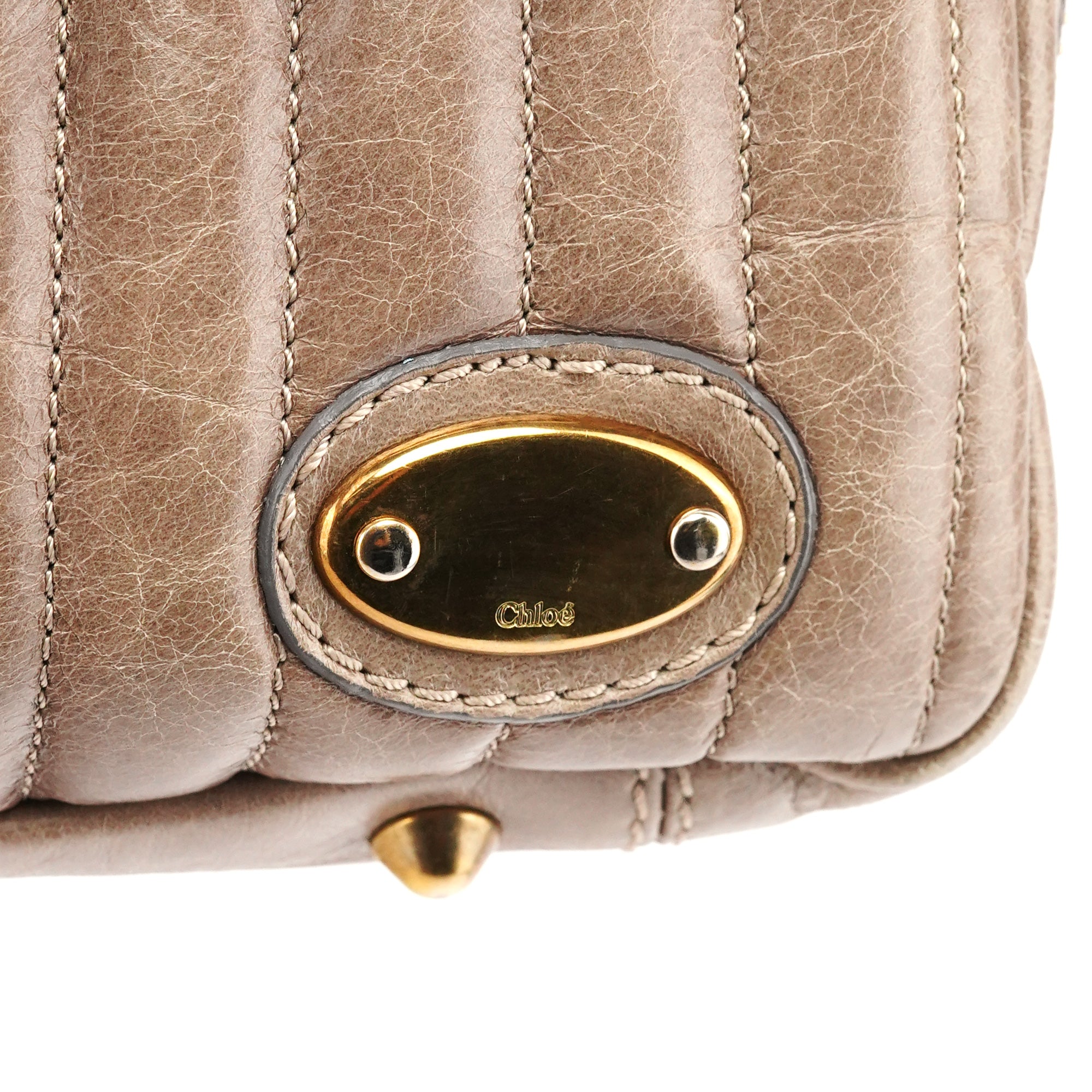 Chloé Beige Leather Bay Tote Bag