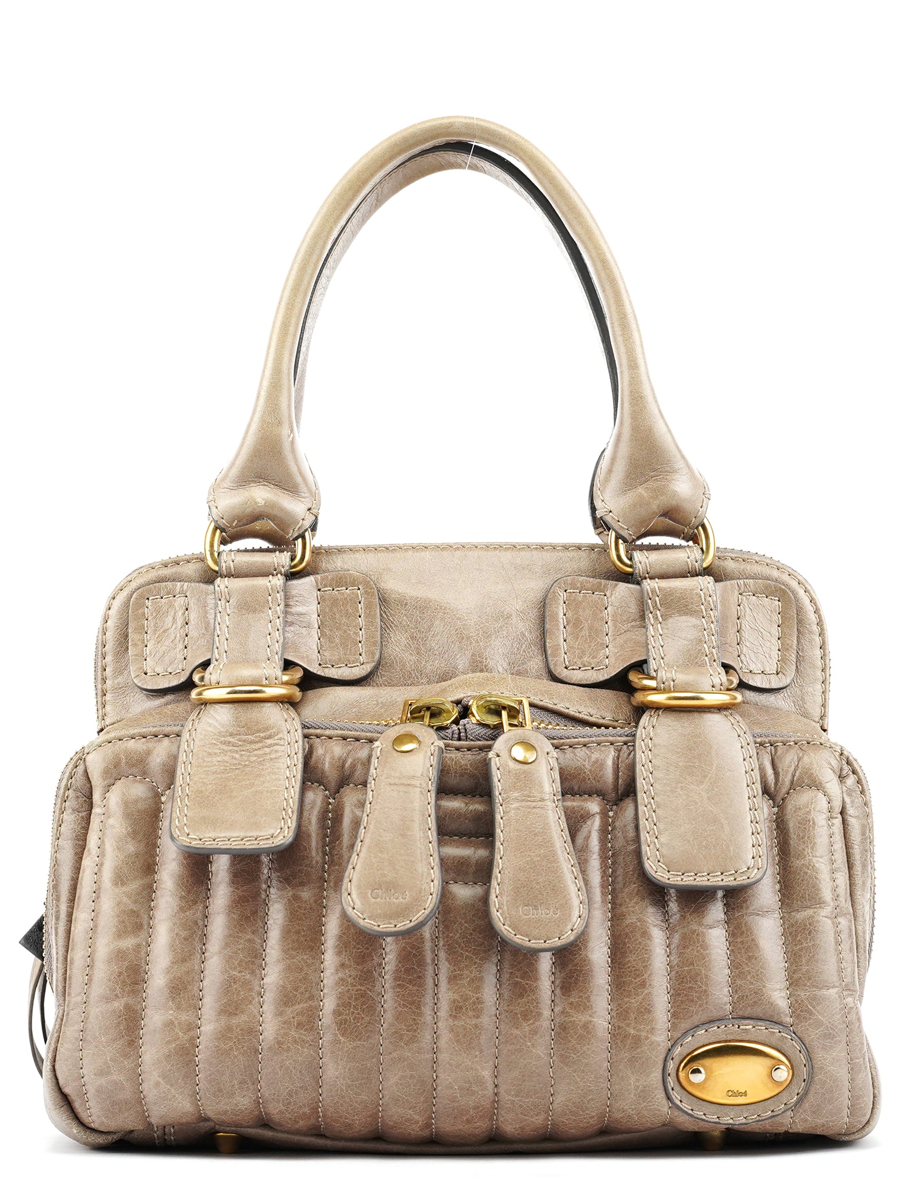 Chloé Beige Leather Bay Tote Bag