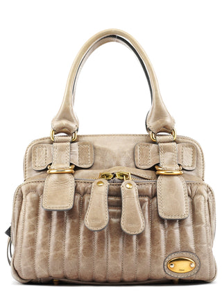 Chloé Beige Leather Bay Tote Bag