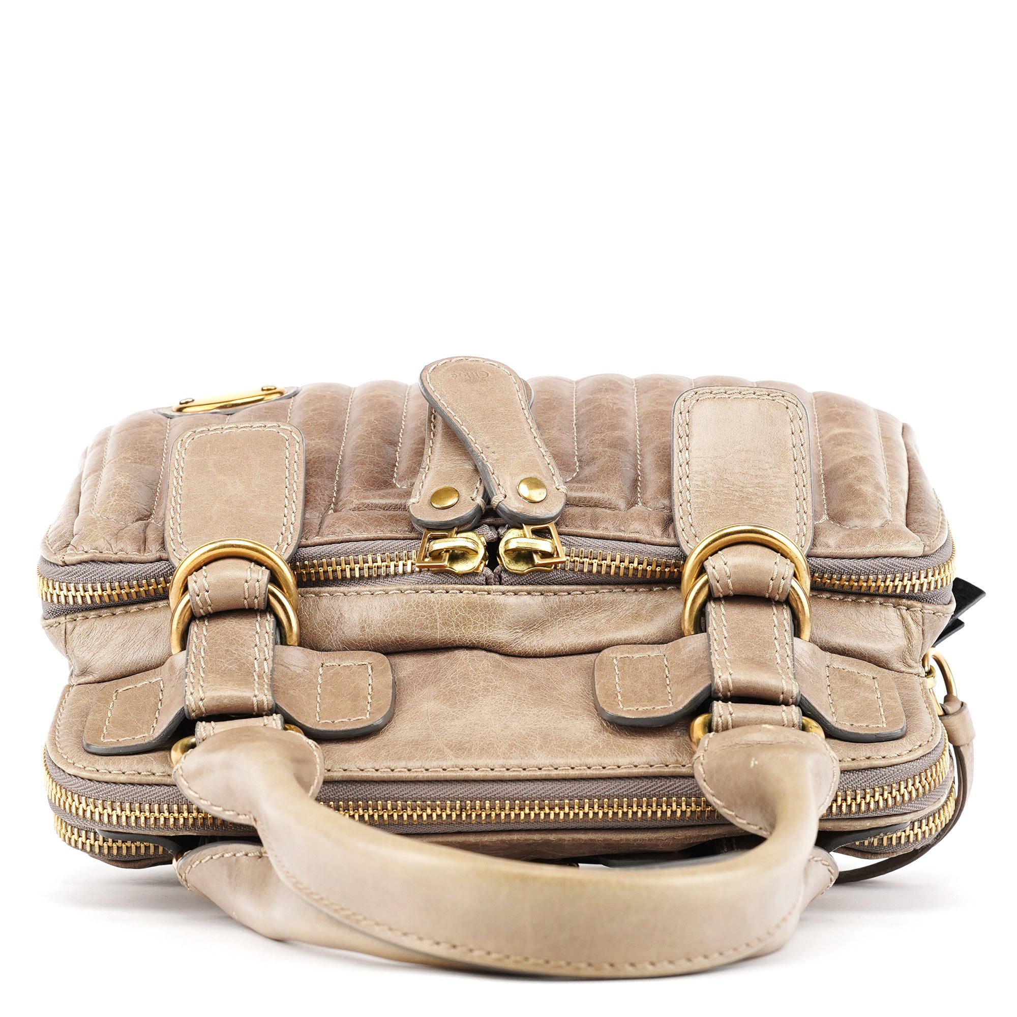 Chloé Beige Leather Bay Tote Bag