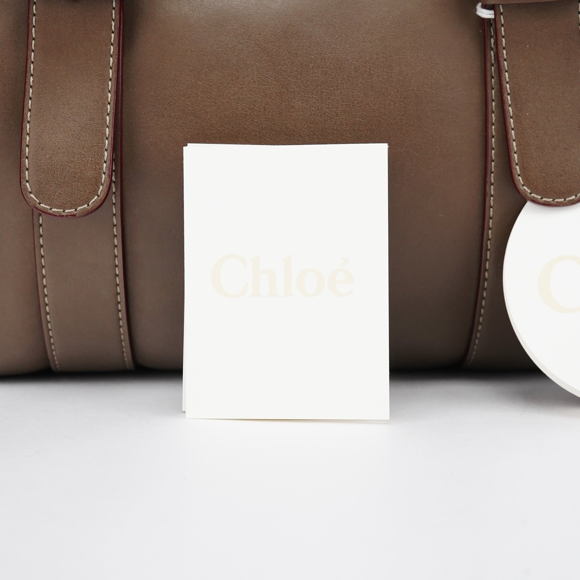 Chloé Sac deux portés Boston en cuir beige