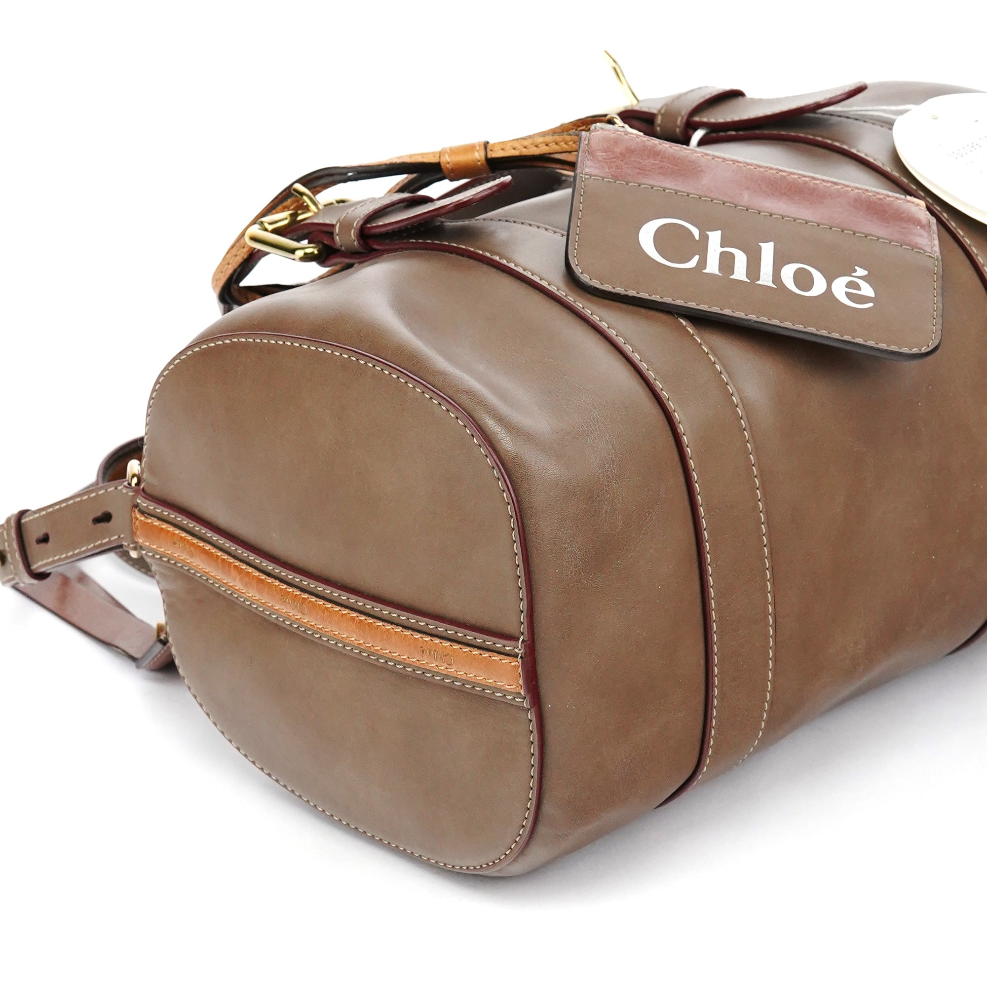 Chloé Sac deux portés Boston en cuir beige