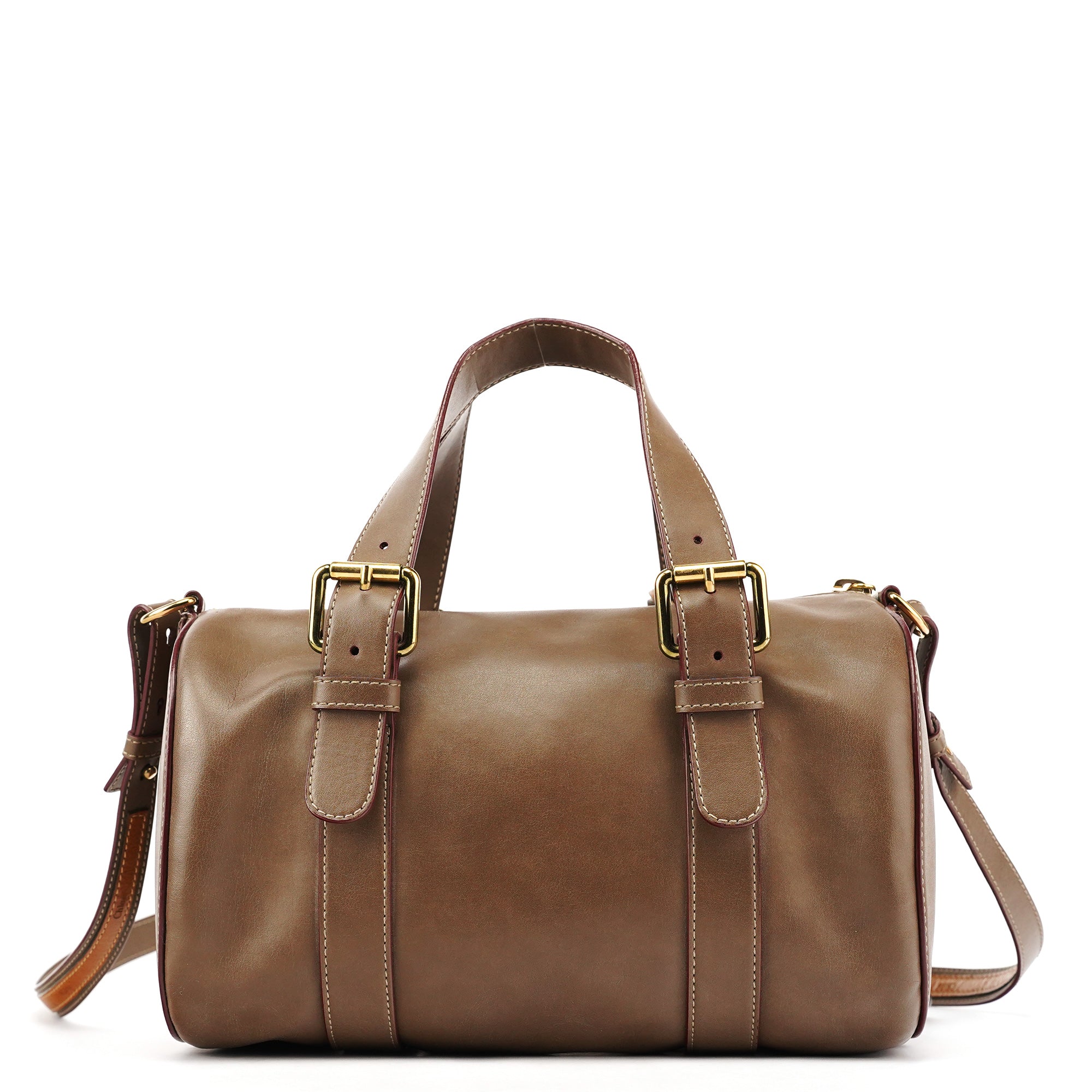 Chloé Sac deux portés Boston en cuir beige