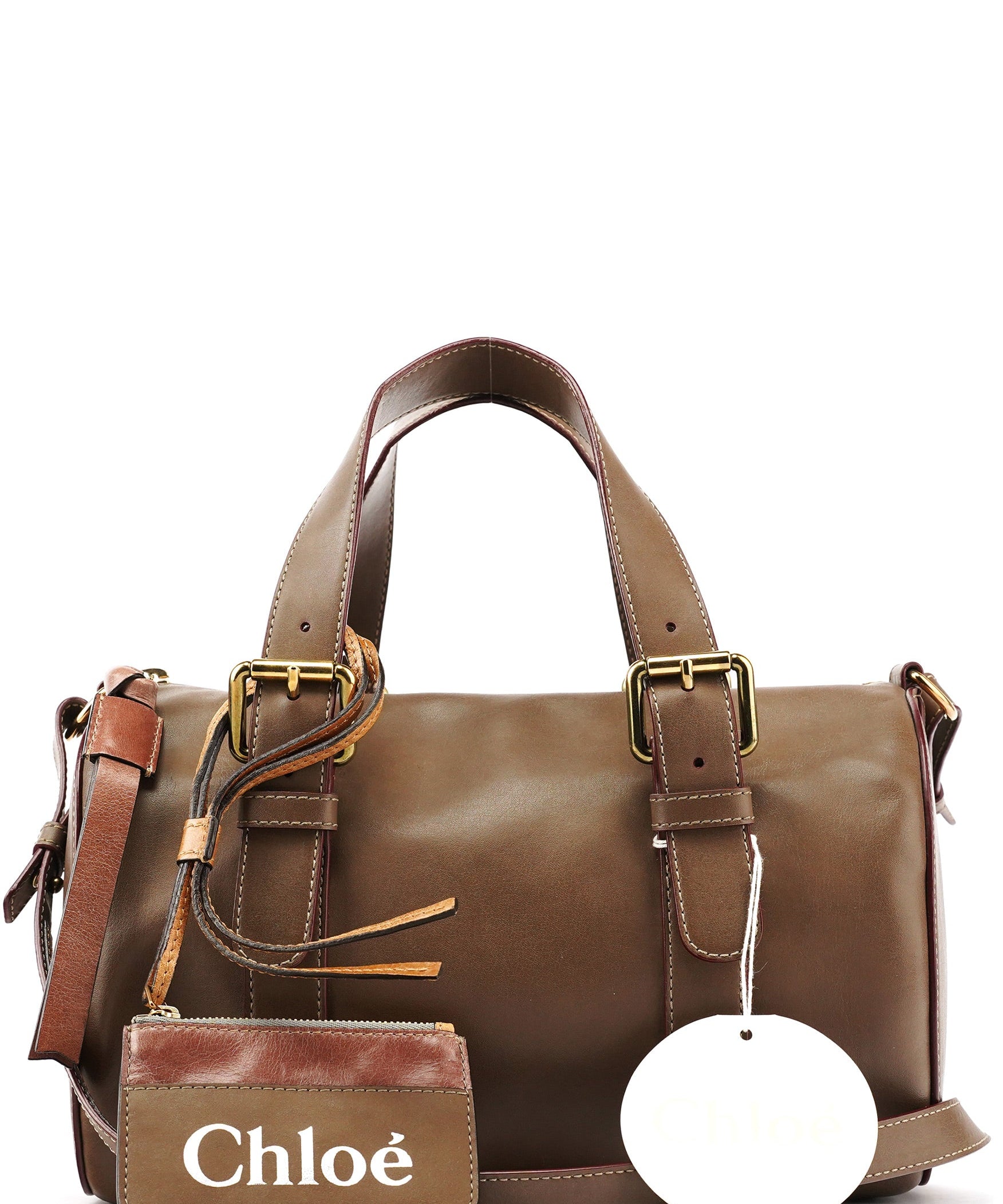 Chloe Beige Leather Boston 2-Way Bag