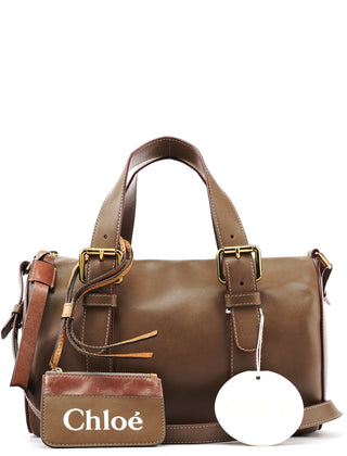 Chloe Beige Leather Boston 2-Way Bag