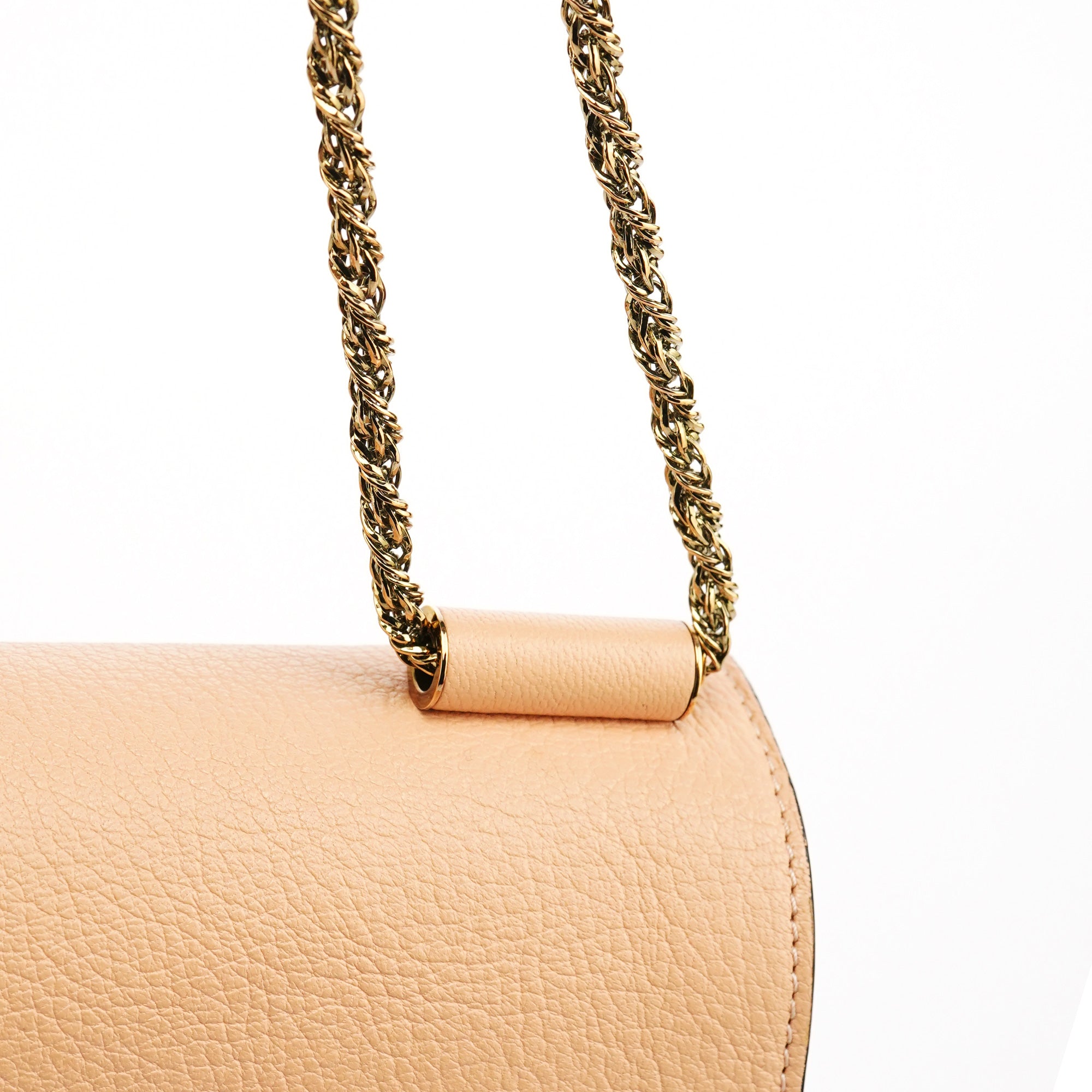 Chloe Beige Leather Chain Shoulder Bag