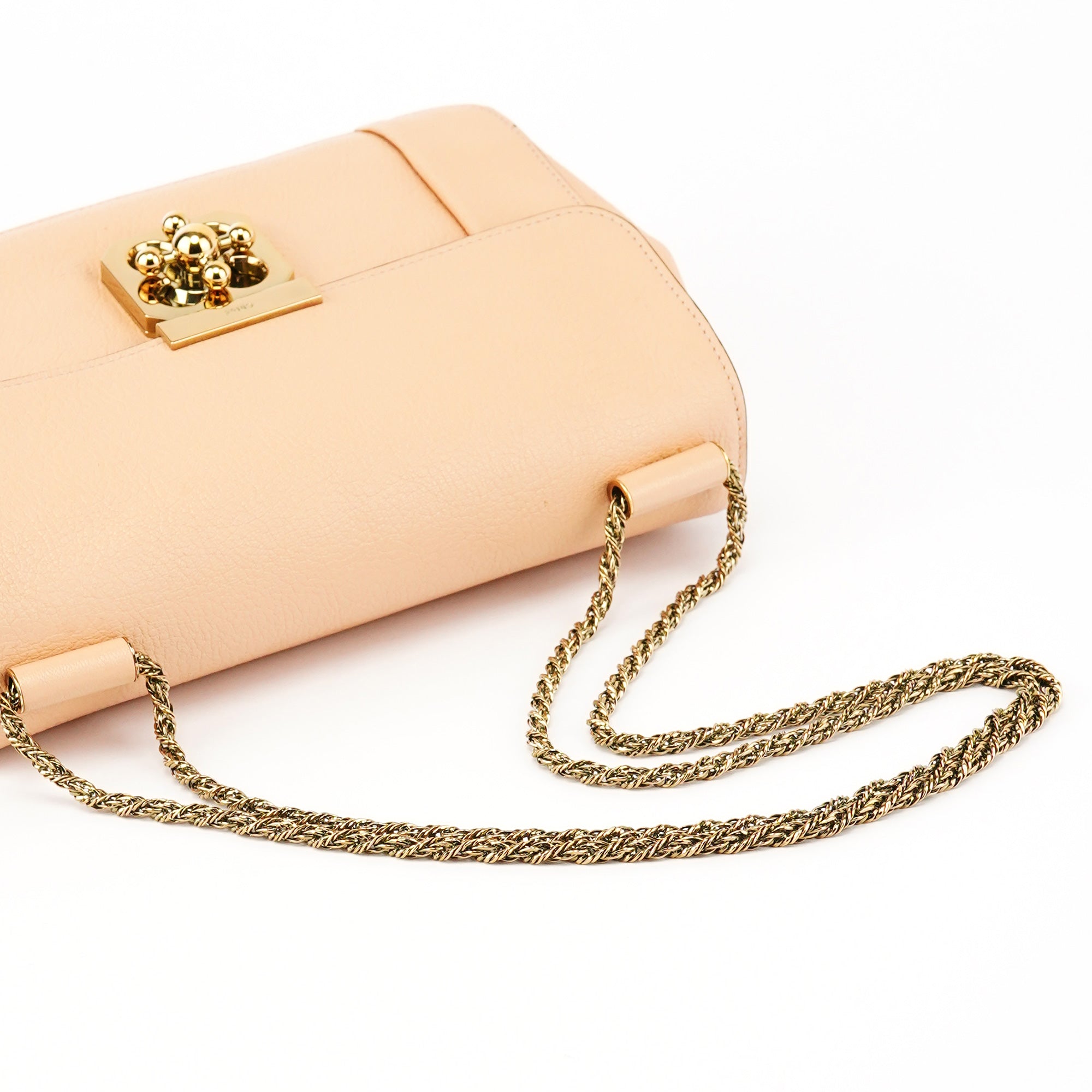 Chloe Beige Leather Chain Shoulder Bag