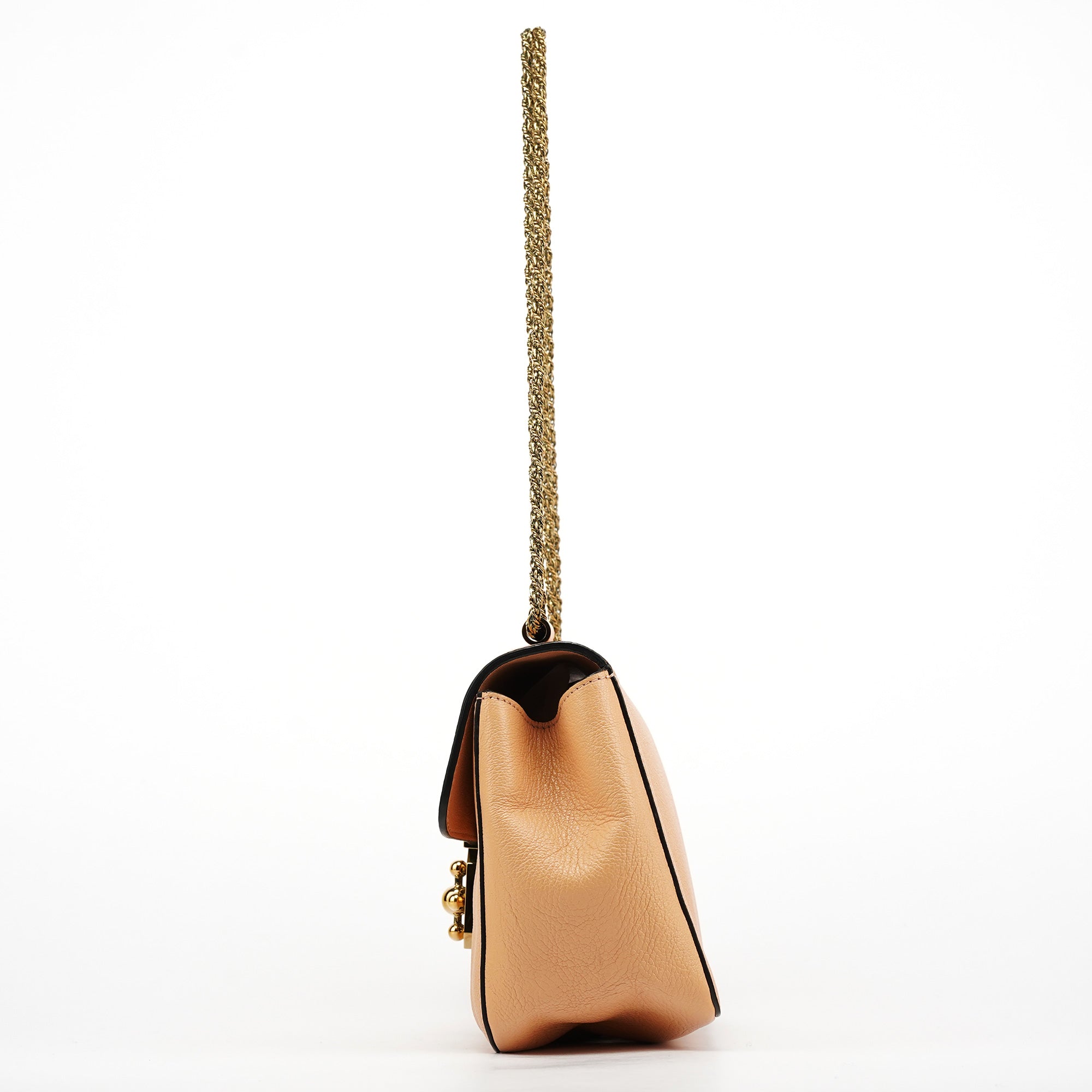 Chloe Beige Leather Chain Shoulder Bag