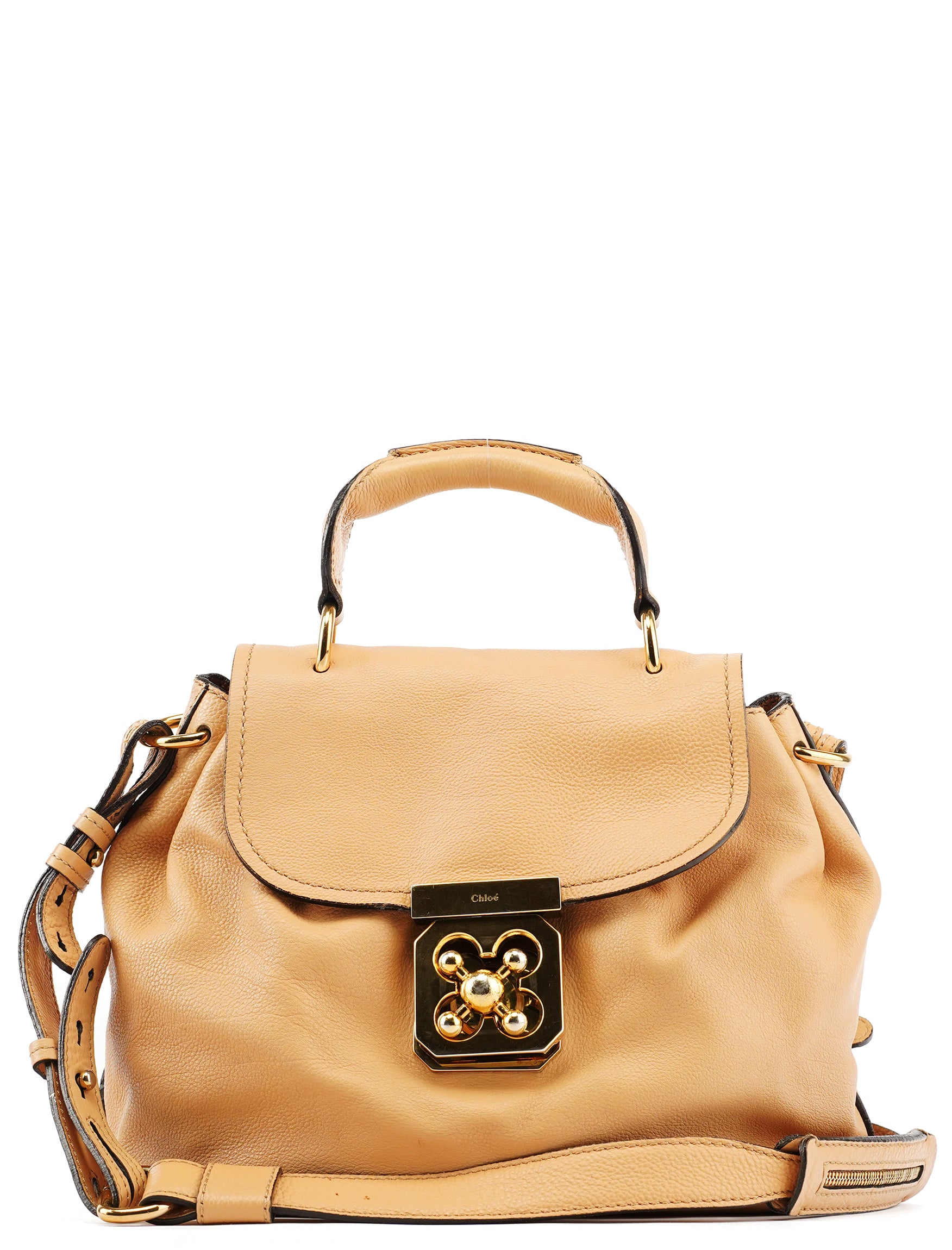 Chloe Beige Leather Elsie 2-Way Bag