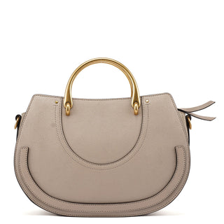 Chloé Beige Leather Gold Handle 2-Way Bag