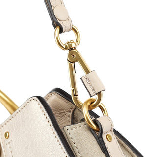Chloé Beige Leather Gold Handle 2-Way Bag