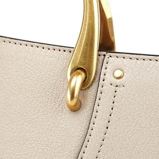 Chloé Beige Leather Gold Handle 2-Way Bag