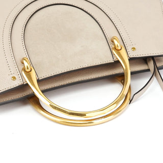 Chloé Beige Leather Gold Handle 2-Way Bag