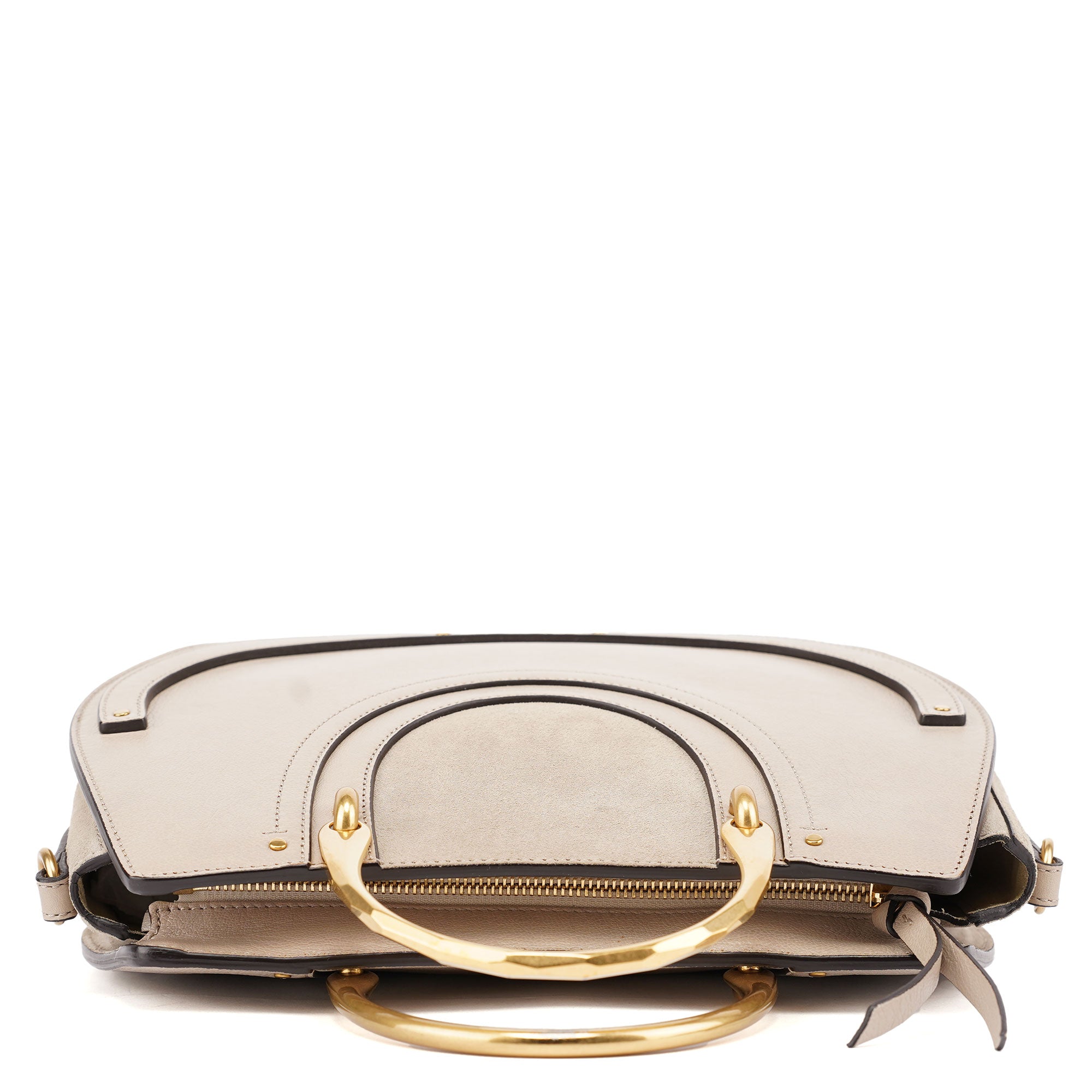 Chloé Beige Leather Gold Handle 2-Way Bag