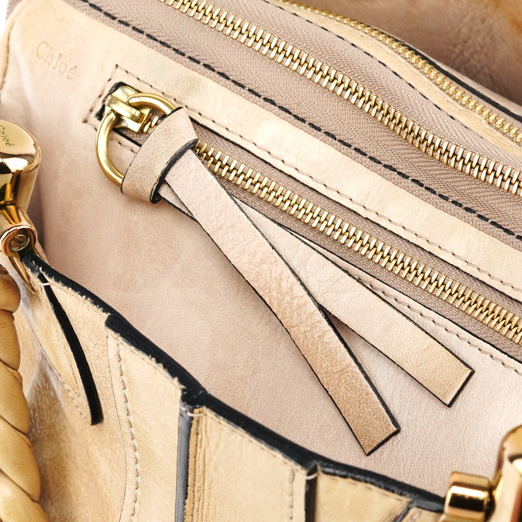 Chloé Sac cabas Heloise en cuir beige