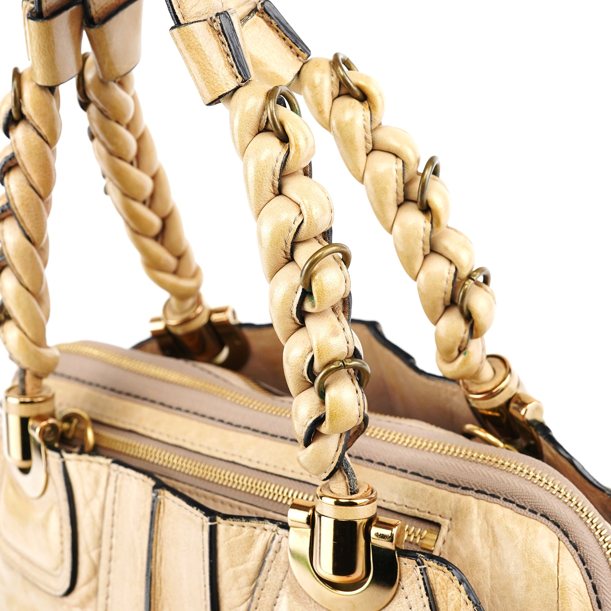 Chloé Sac cabas Heloise en cuir beige