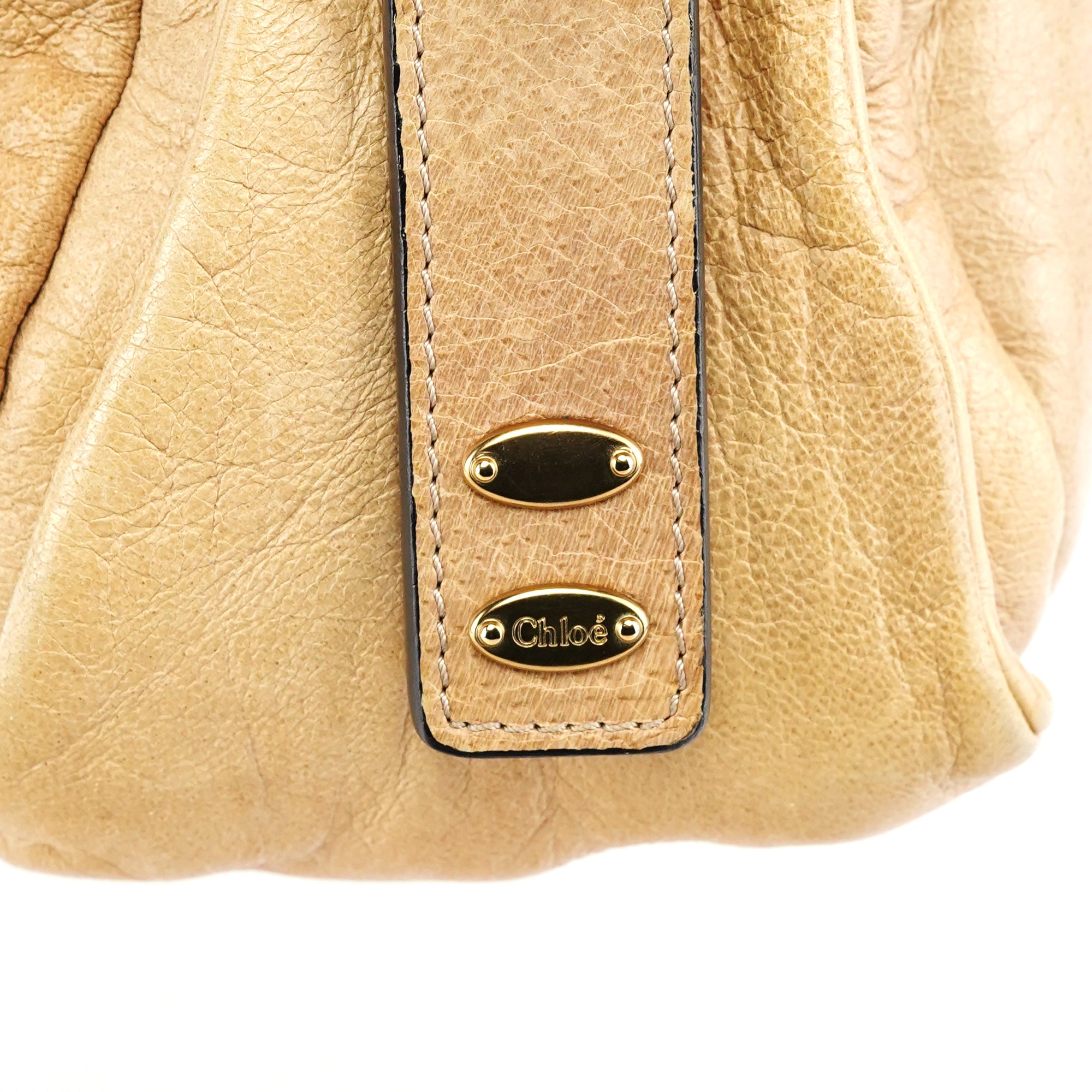 Chloé Sac cabas Heloise en cuir beige