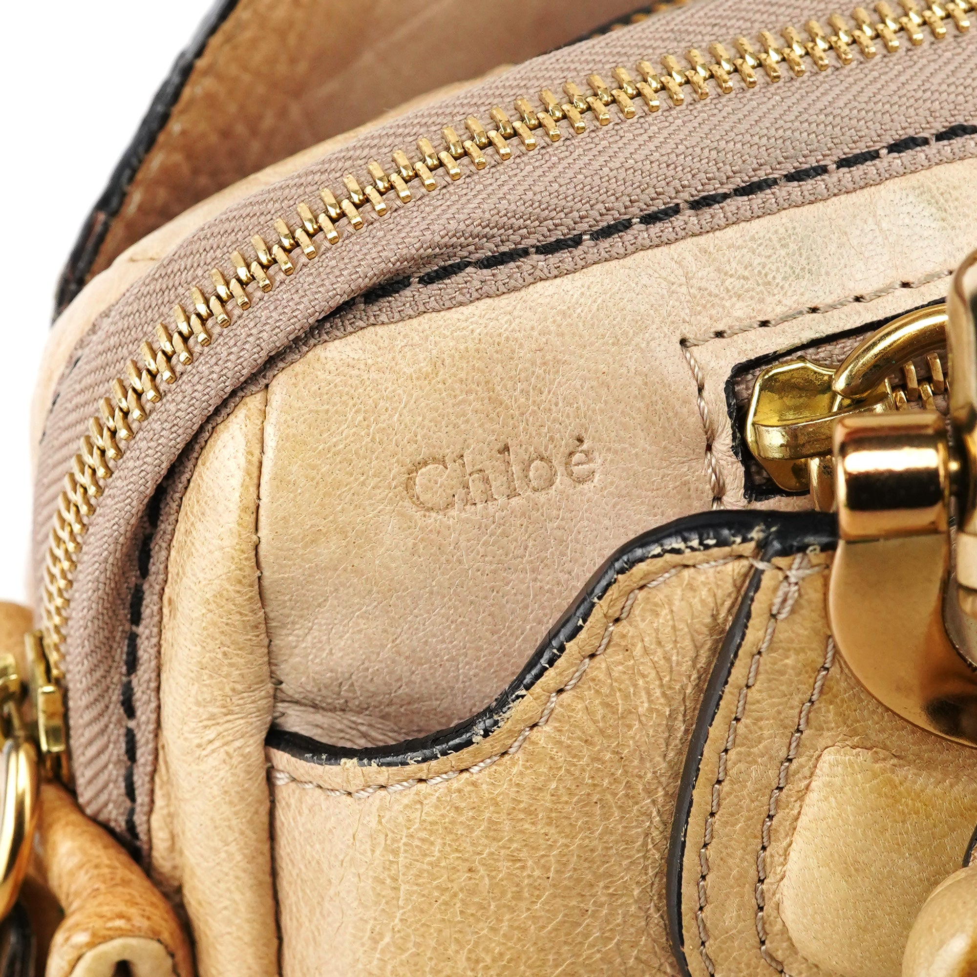 Chloé Sac cabas Heloise en cuir beige