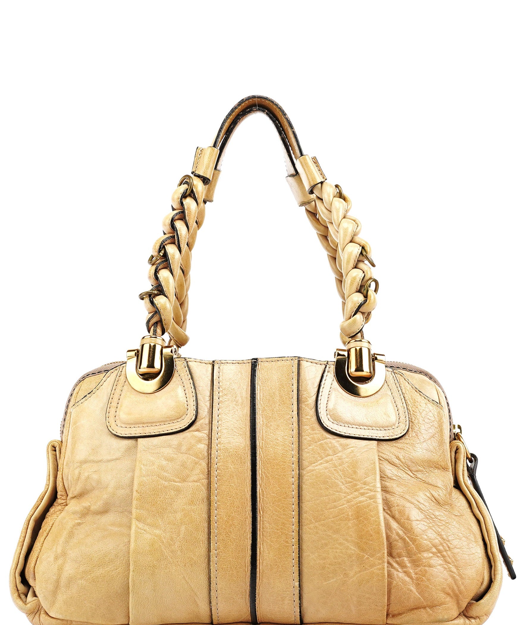 Chloe Beige Leather Heloise Tote Bag