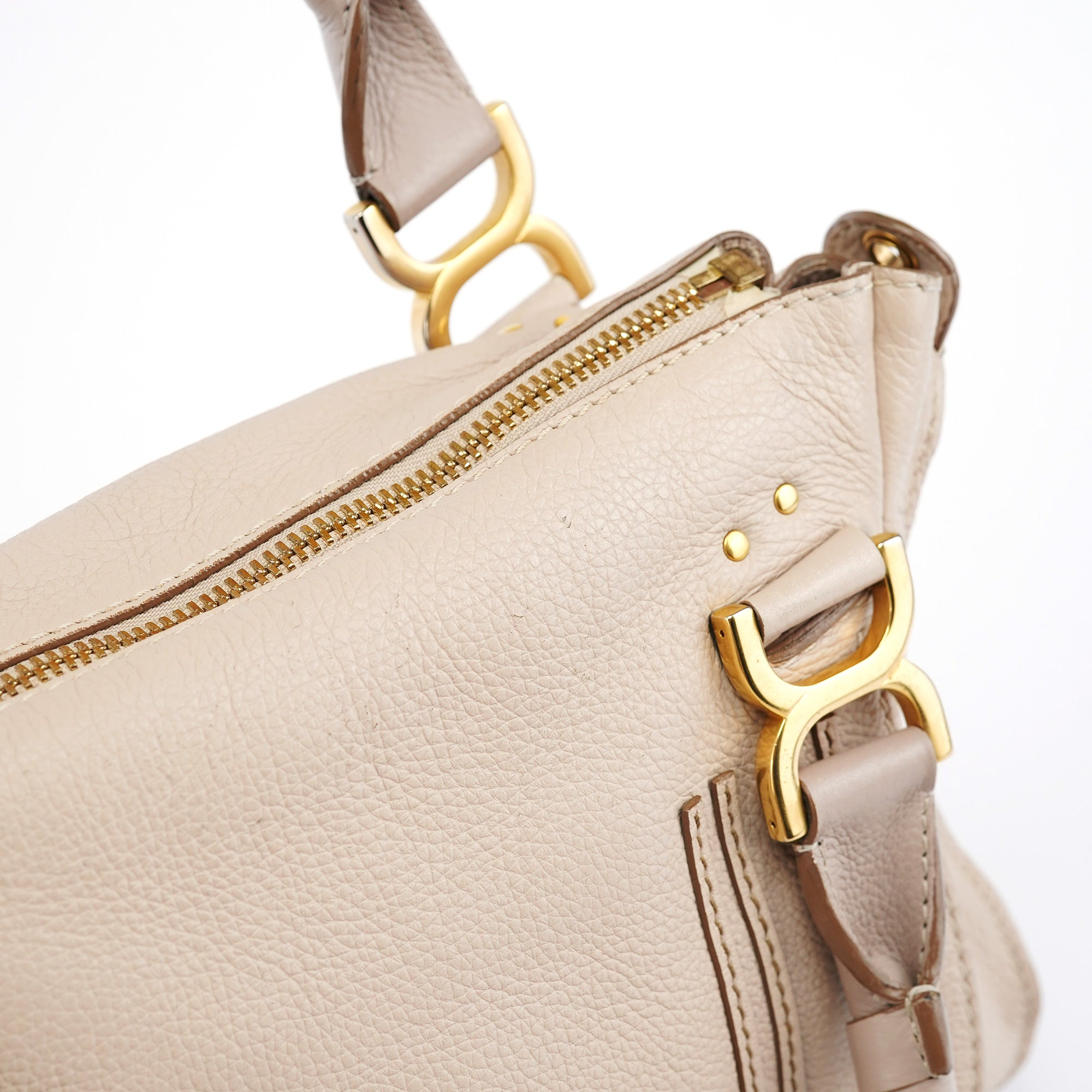 Chloé Marcie 2-Way Bag aus Leder in Beige