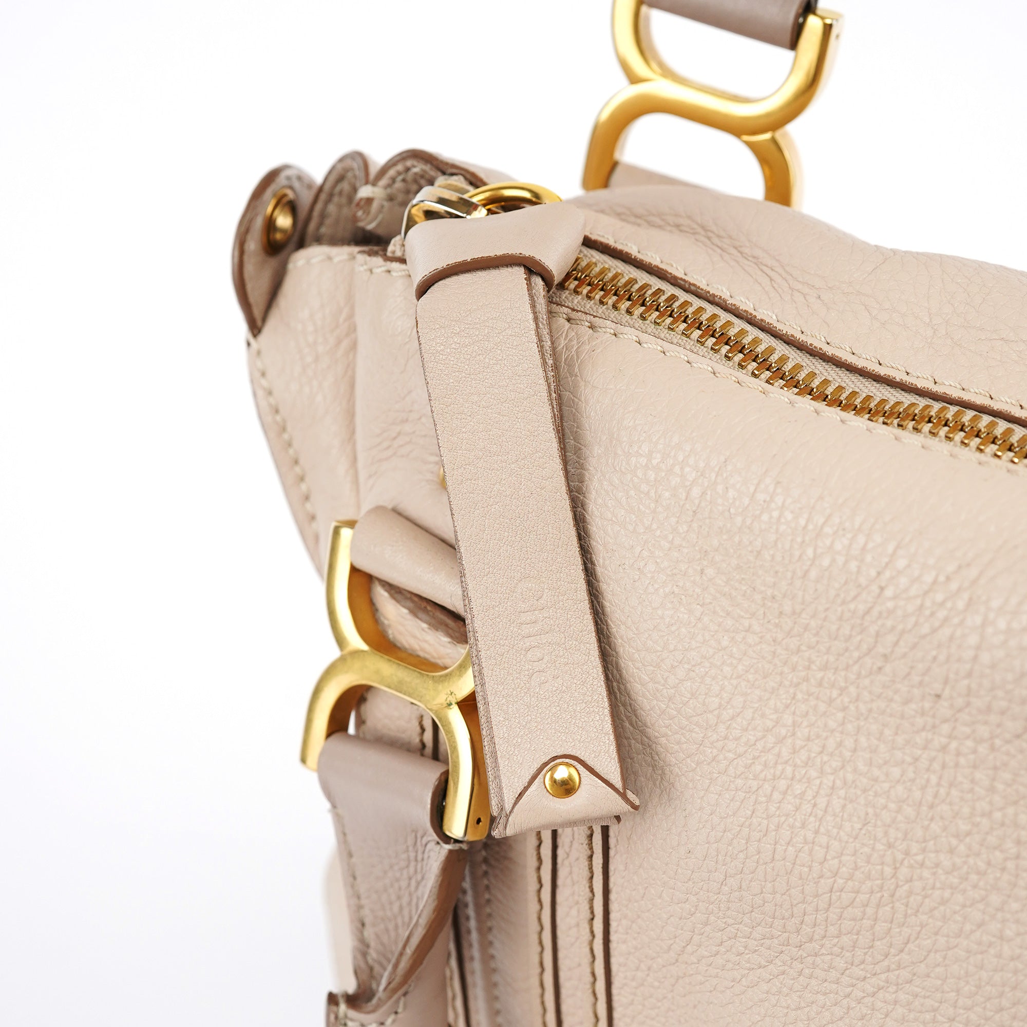 Chloé Marcie 2-Way Bag aus Leder in Beige