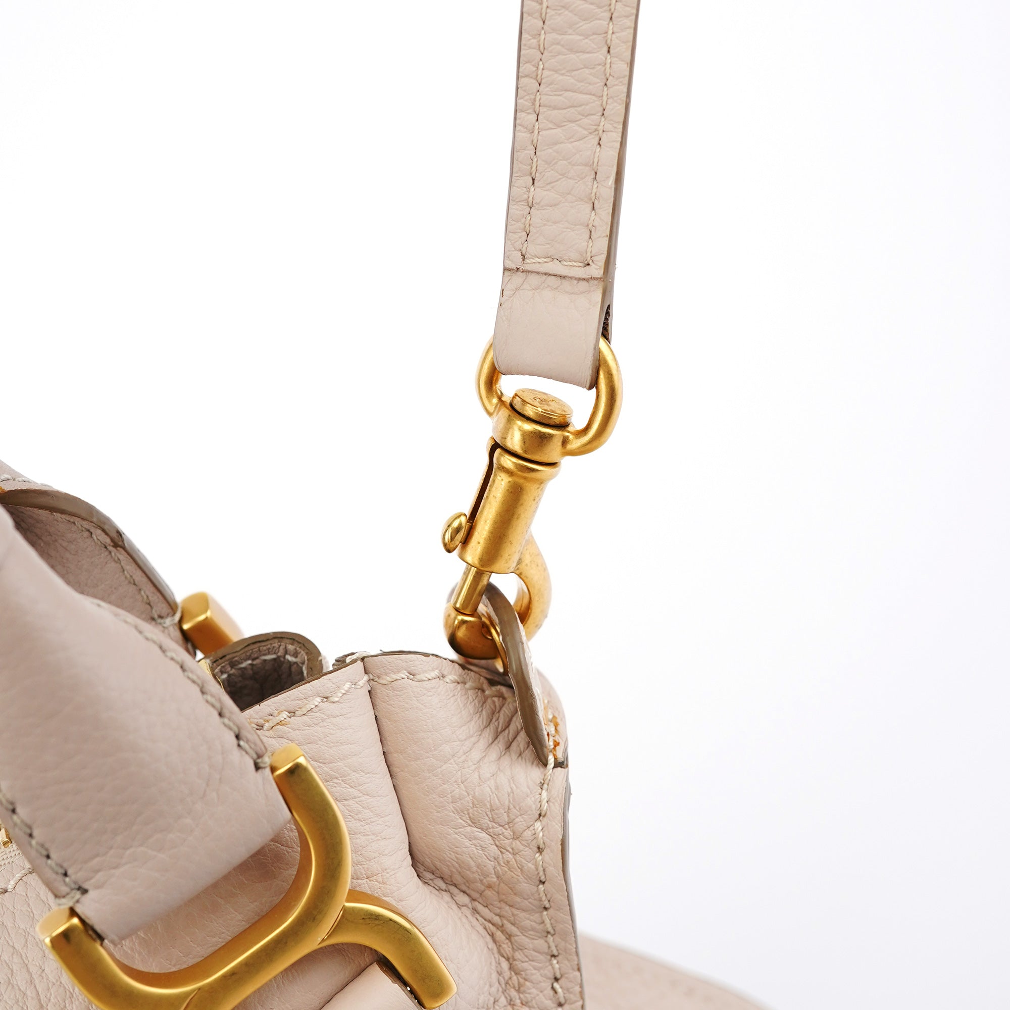 Chloé Sac deux portés Marcie en cuir beige