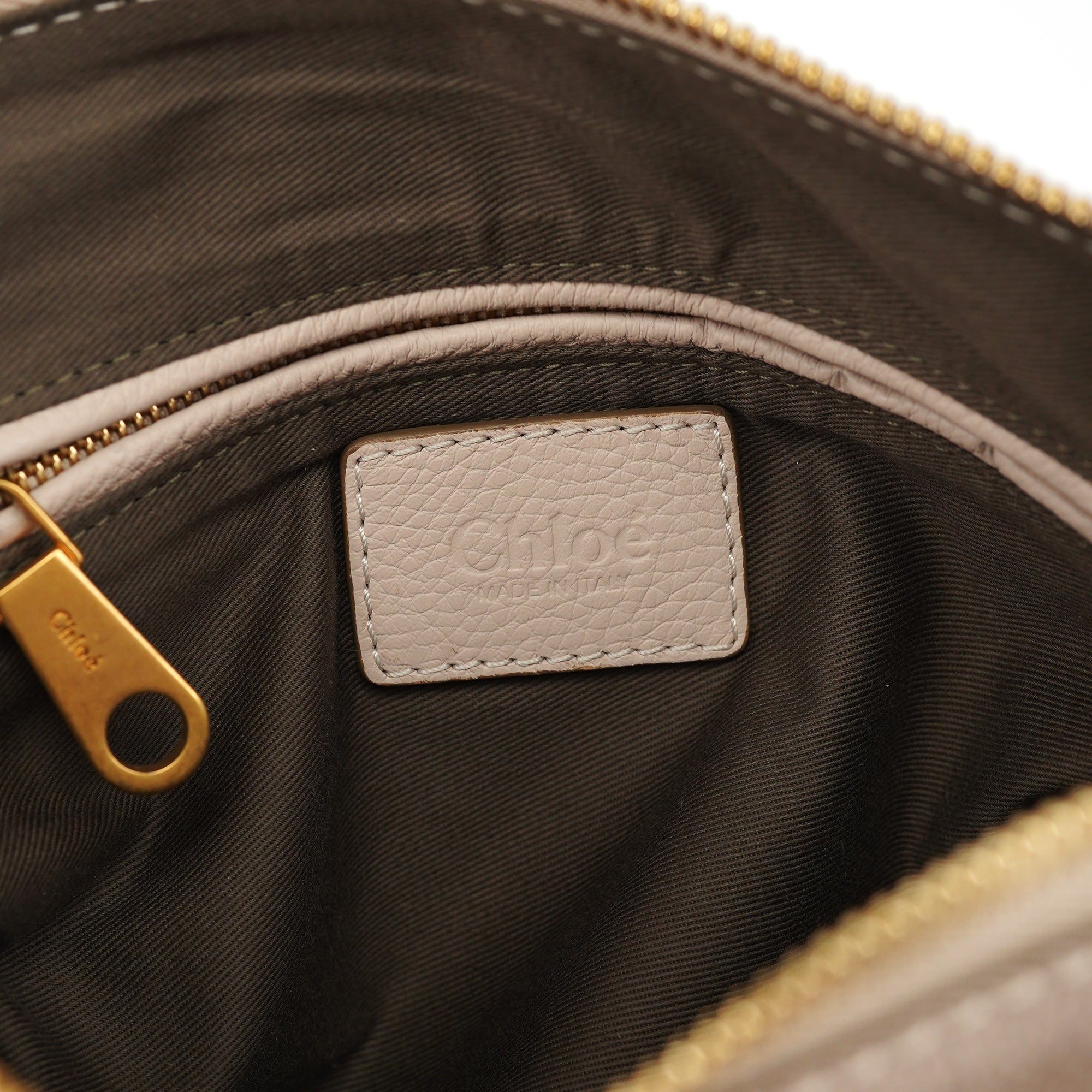 Chloé Sac deux portés Marcie en cuir beige