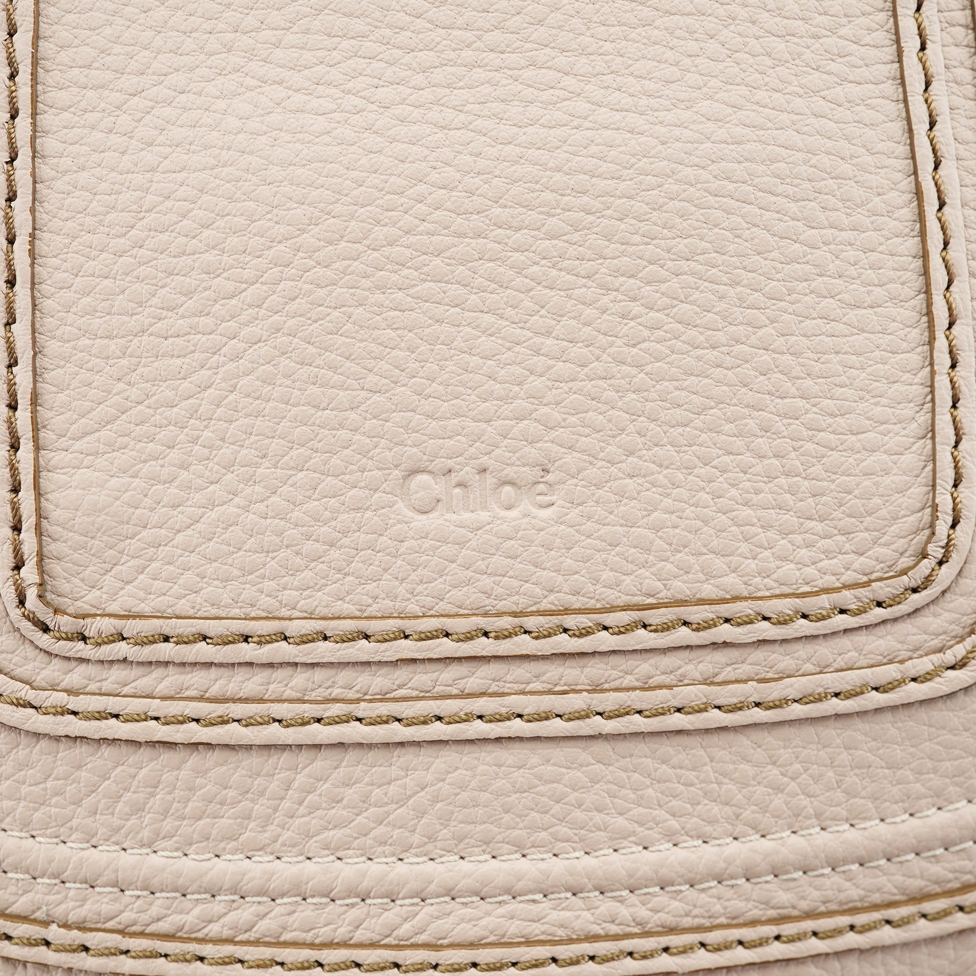 Chloé Sac deux portés Marcie en cuir beige